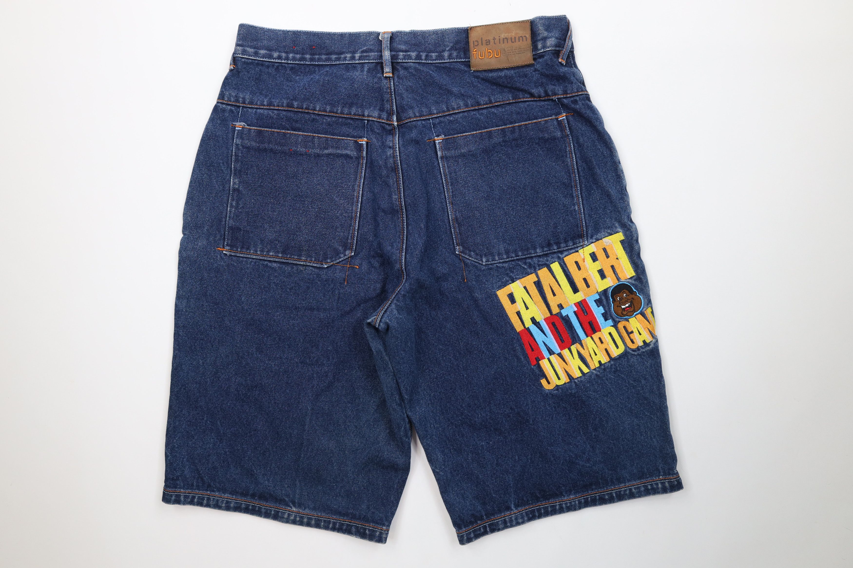 Fubu Vintage 90s Y2K FUBU and the Junkyard Gang Denim Shorts Size US 34 / EU 50 - 11 Thumbnail