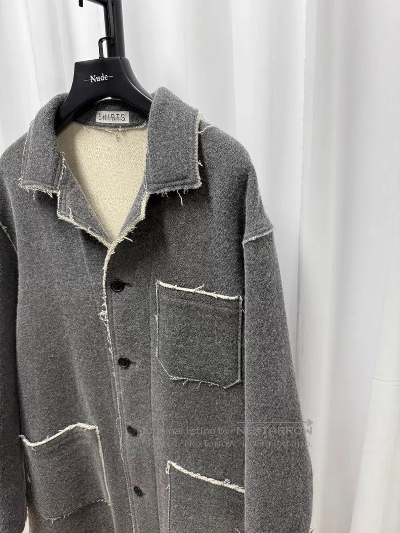 Yohji Yamamoto YOHJI YAMAMOTO Distressed tweed overcoat Size US L / EU 52-54 / 3 - 4 Thumbnail