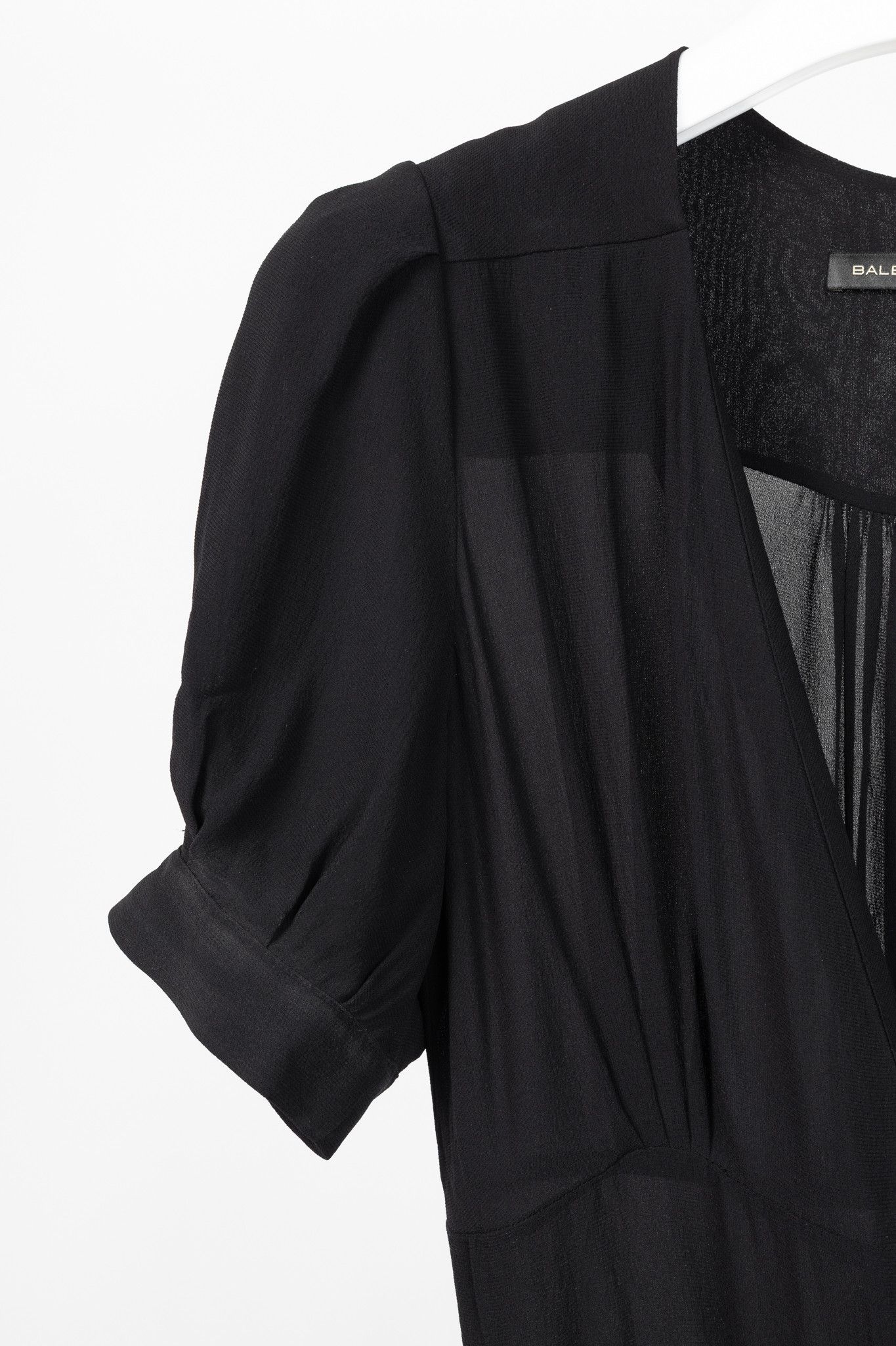 Balenciaga Balenciaga Black Silk-Crepe Wrap Maxi Dress Size S / US 4 / IT 40 - 5 Thumbnail