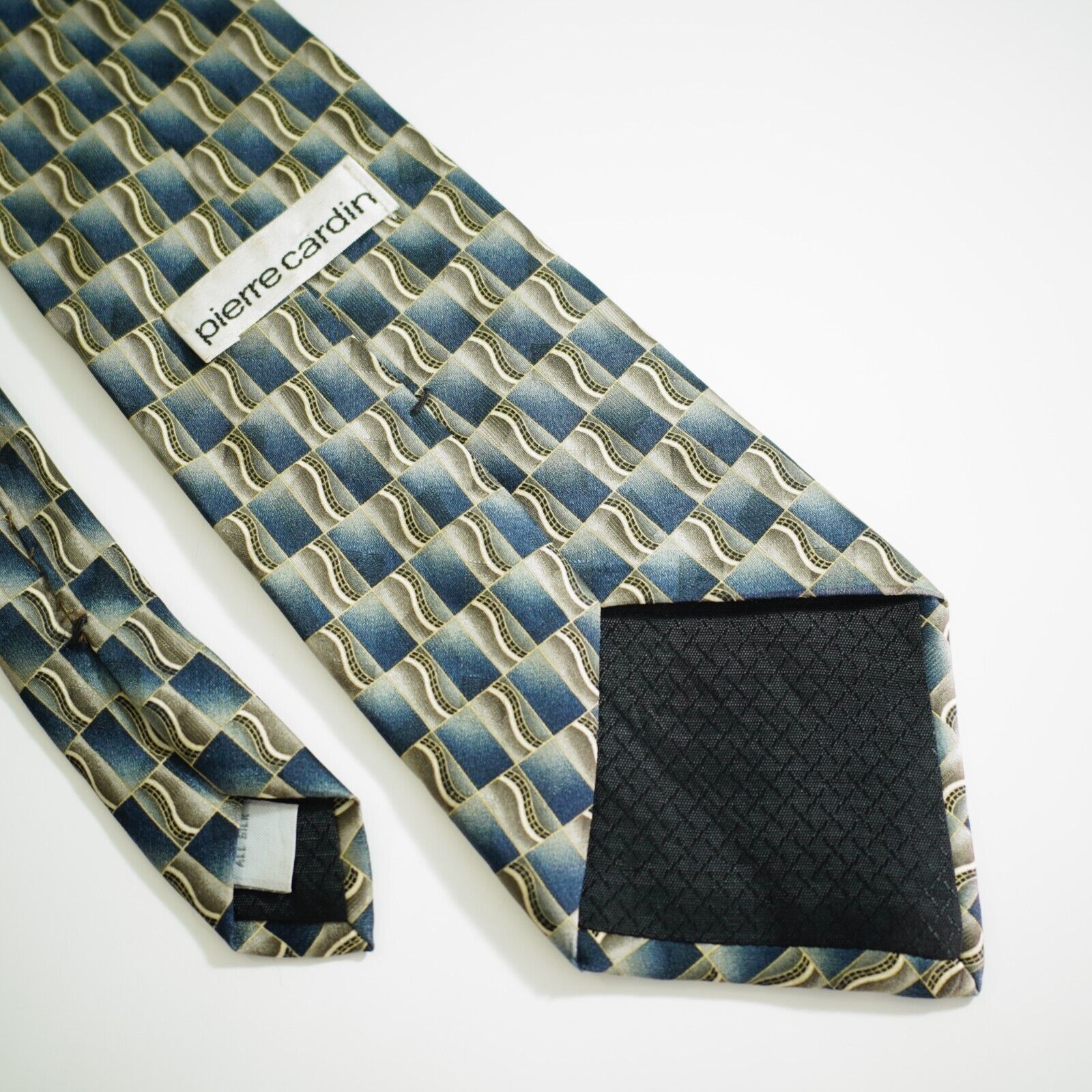 Pierre Cardin Pierre Cardin Tan Blue Metallic Abstract Geometric Print Wid Size ONE SIZE - 5 Thumbnail