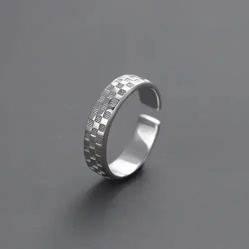 Vintage Silver Male Vintage Chessboard Checker Ring Size ONE SIZE - 2 Thumbnail