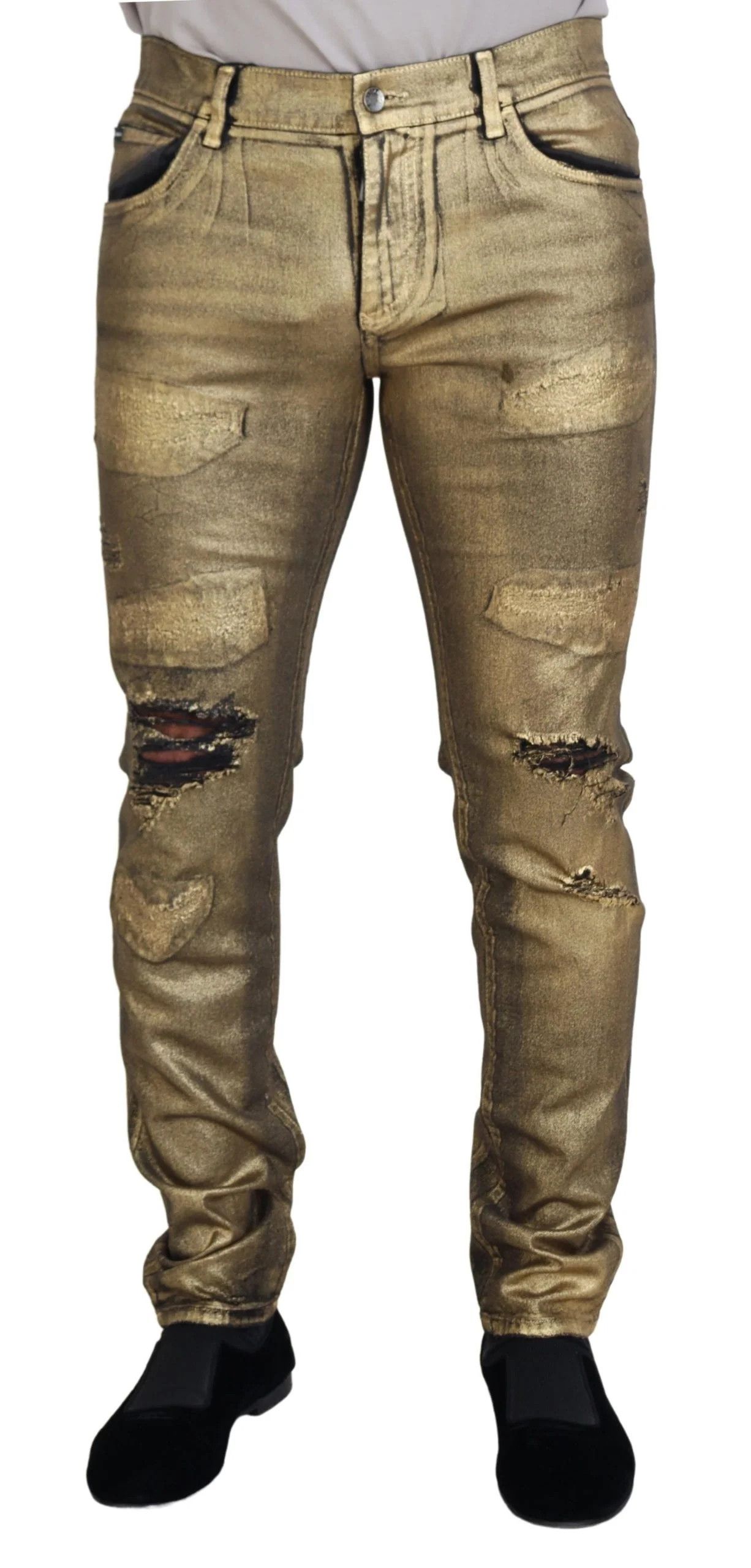 Dolce & Gabbana o1y0125 Logo Jeans in Gold Size US 36 / EU 52 - 1 Thumbnail