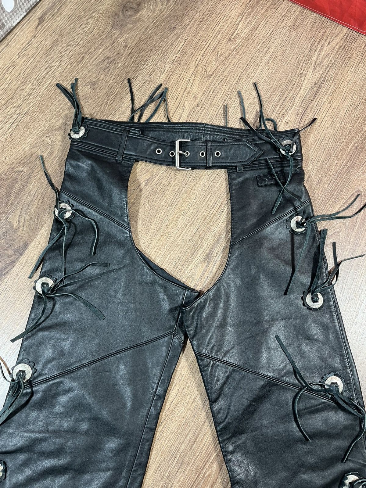 Vintage Vintage Leather Moto Bikers Chaps IXS Rare Size US 34 / EU 50 - 3 Thumbnail