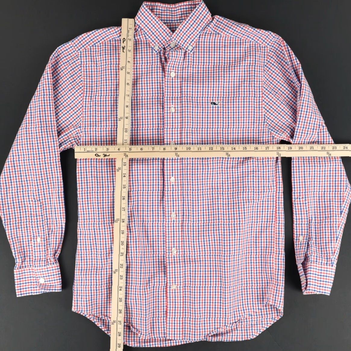 Vineyard Vines Vineyard Vines White Men's S Shirt Classic Fit Whale Red Blue Cotton Check Shirt Size US S / EU 44-46 / 1 - 3 Thumbnail