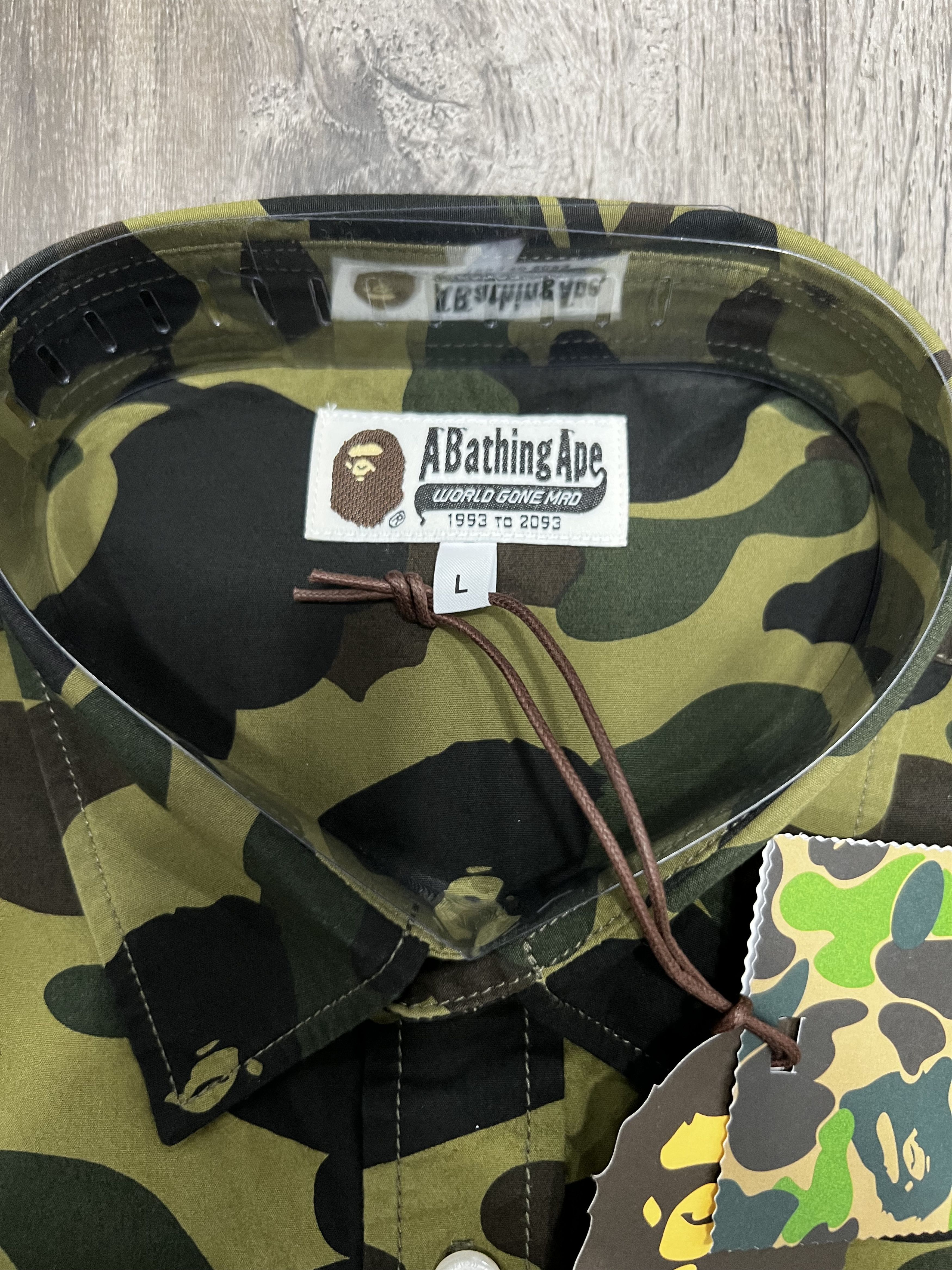 Bape Bape 1st camo BD L/S Button Up Tee Sz L New Size US L / EU 52-54 / 3 - 3 Thumbnail