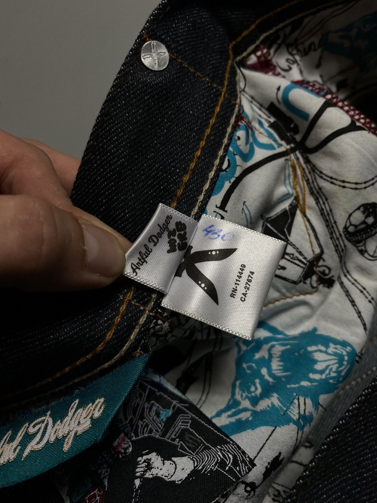 Artful Dodger × Japanese Brand × Vintage Artful Dodger y2k leather elements denim pants Size US 32 / EU 48 - 11 Thumbnail