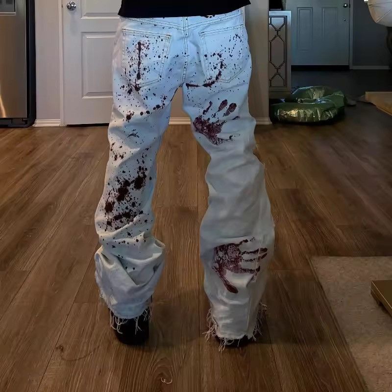 Japanese Brand Blood Handprint Printed Denim Size US 30 / EU 46 - 2 Thumbnail