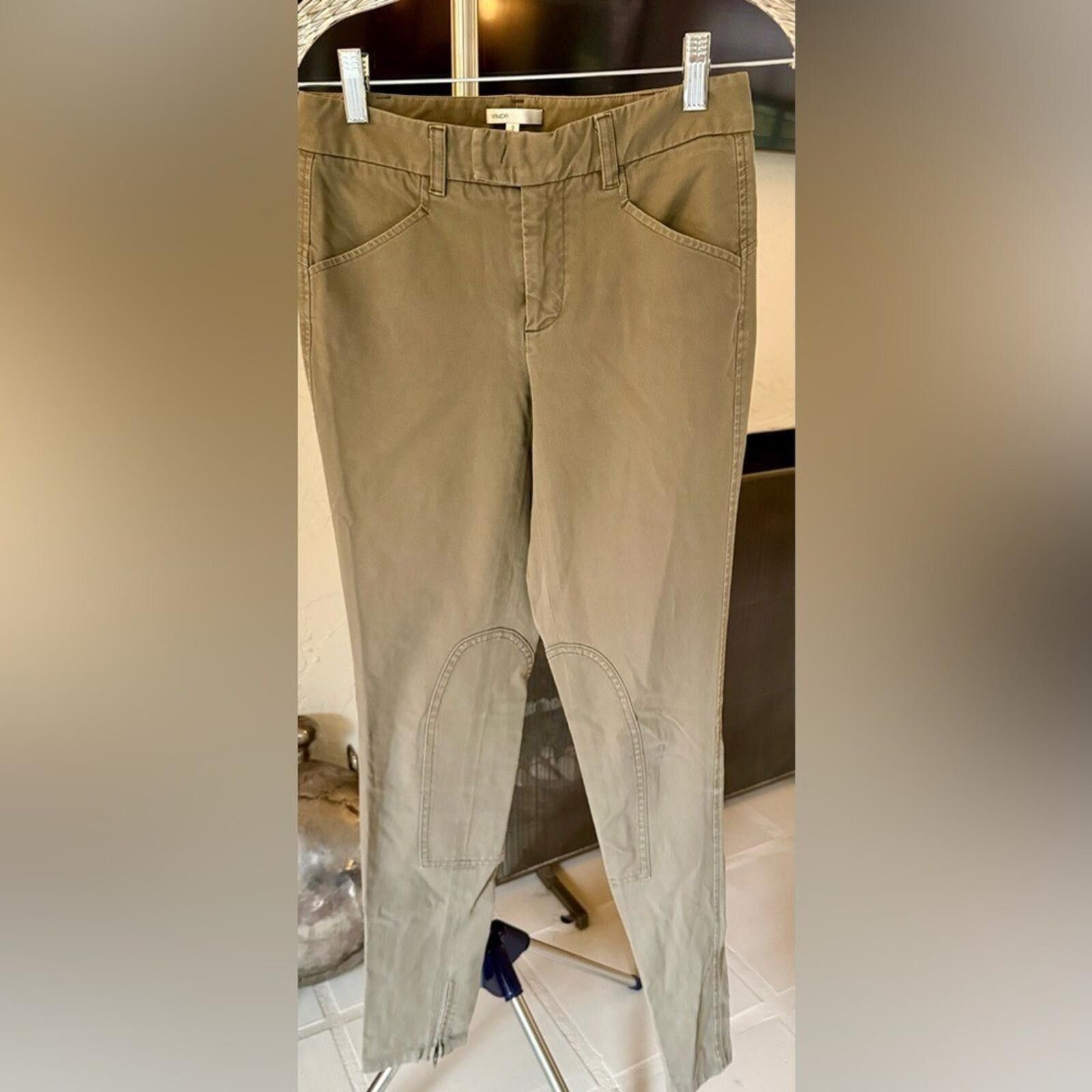 Vince Vince Olive Green Skinny Pants 2 Khaki Equestrian Zip Ankle Size 26" / US 2 / IT 38 - 2 Thumbnail