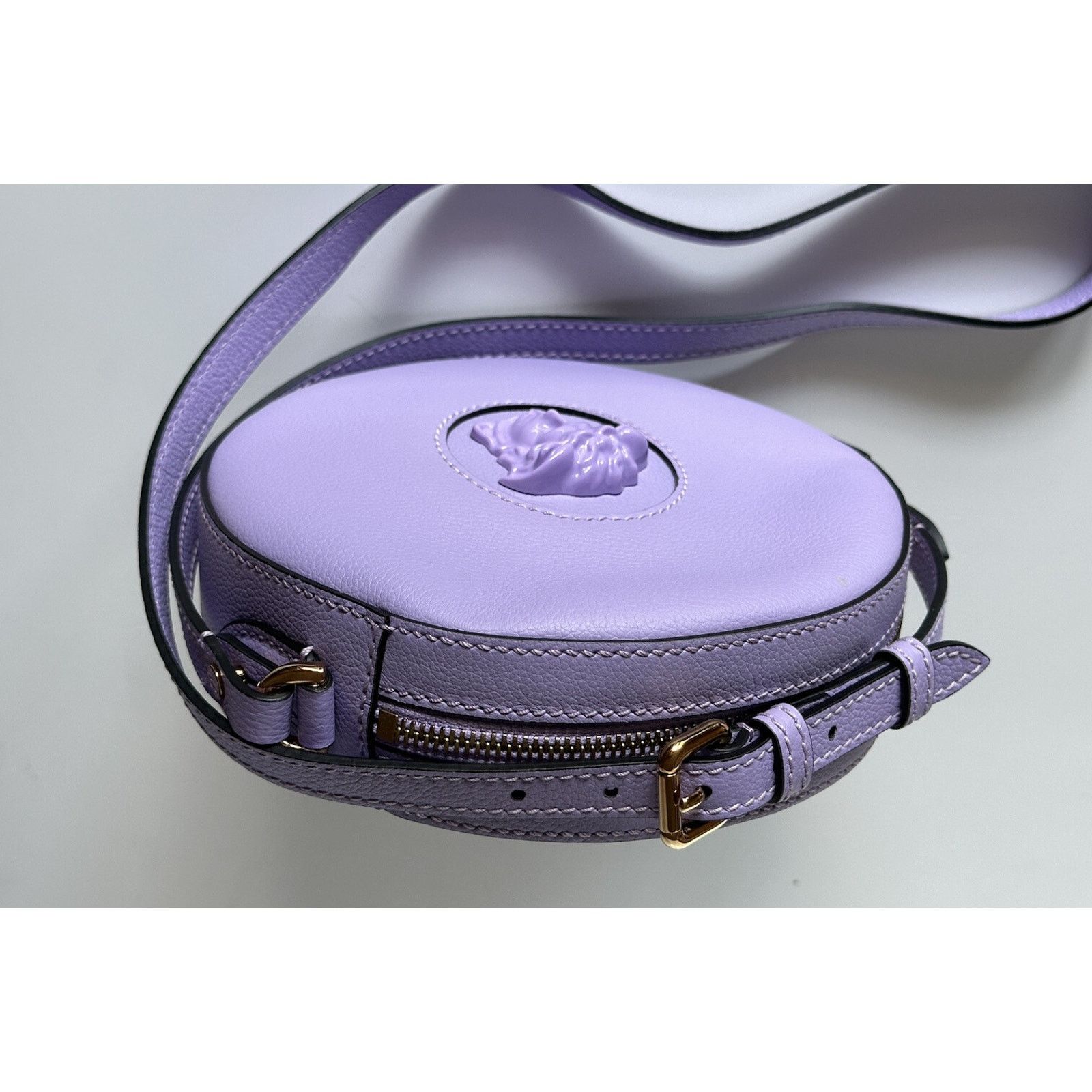 Versace Versace Medusa Leather Round Lilac Crossbody Bag DBFI050 Size ONE SIZE - 8 Thumbnail