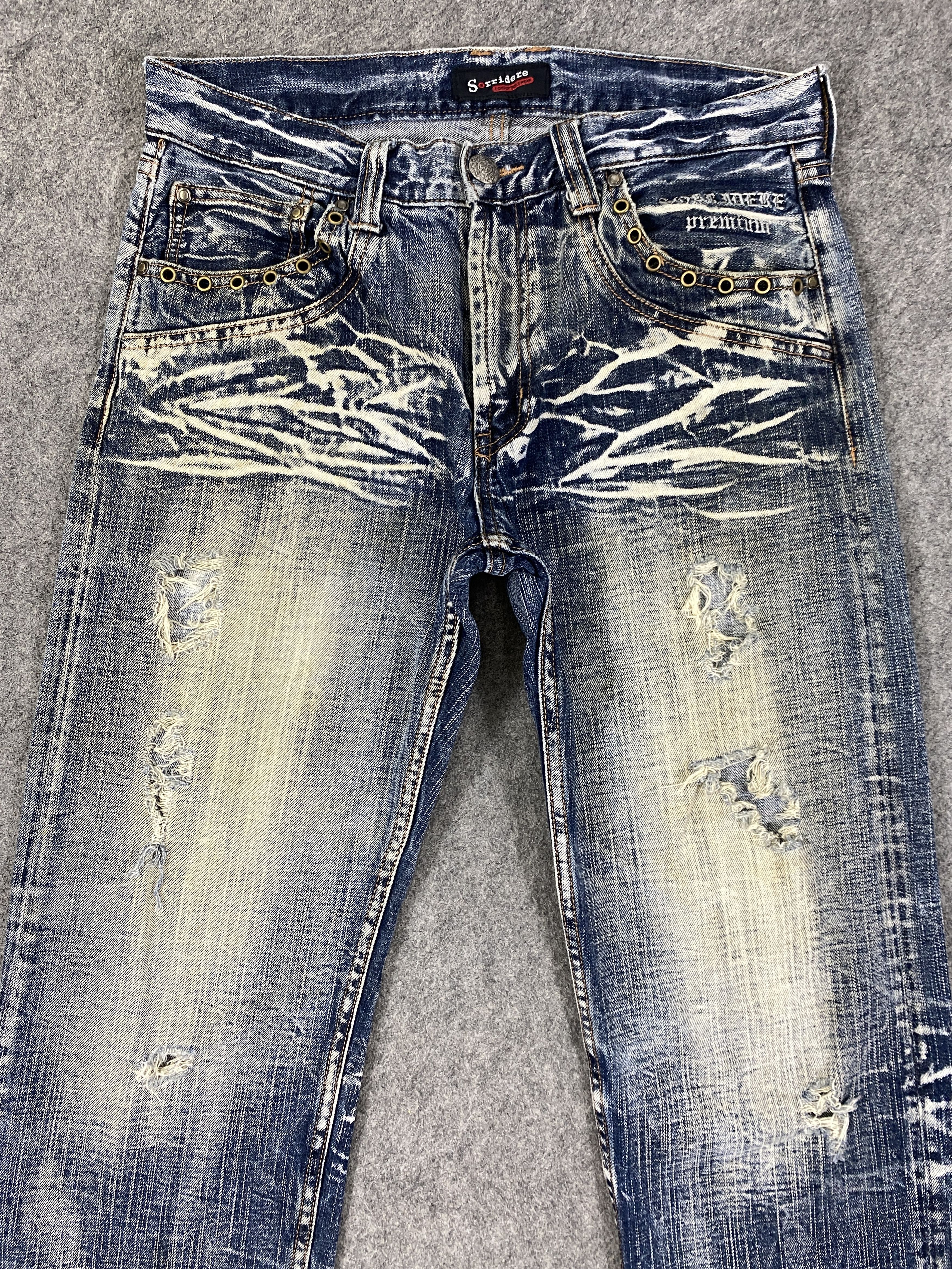 Hysteric Glamour Distressed Blue Vintage Sorridere Jeans 32x31.5 - JN3278 Size US 32 / EU 48 - 4 Thumbnail