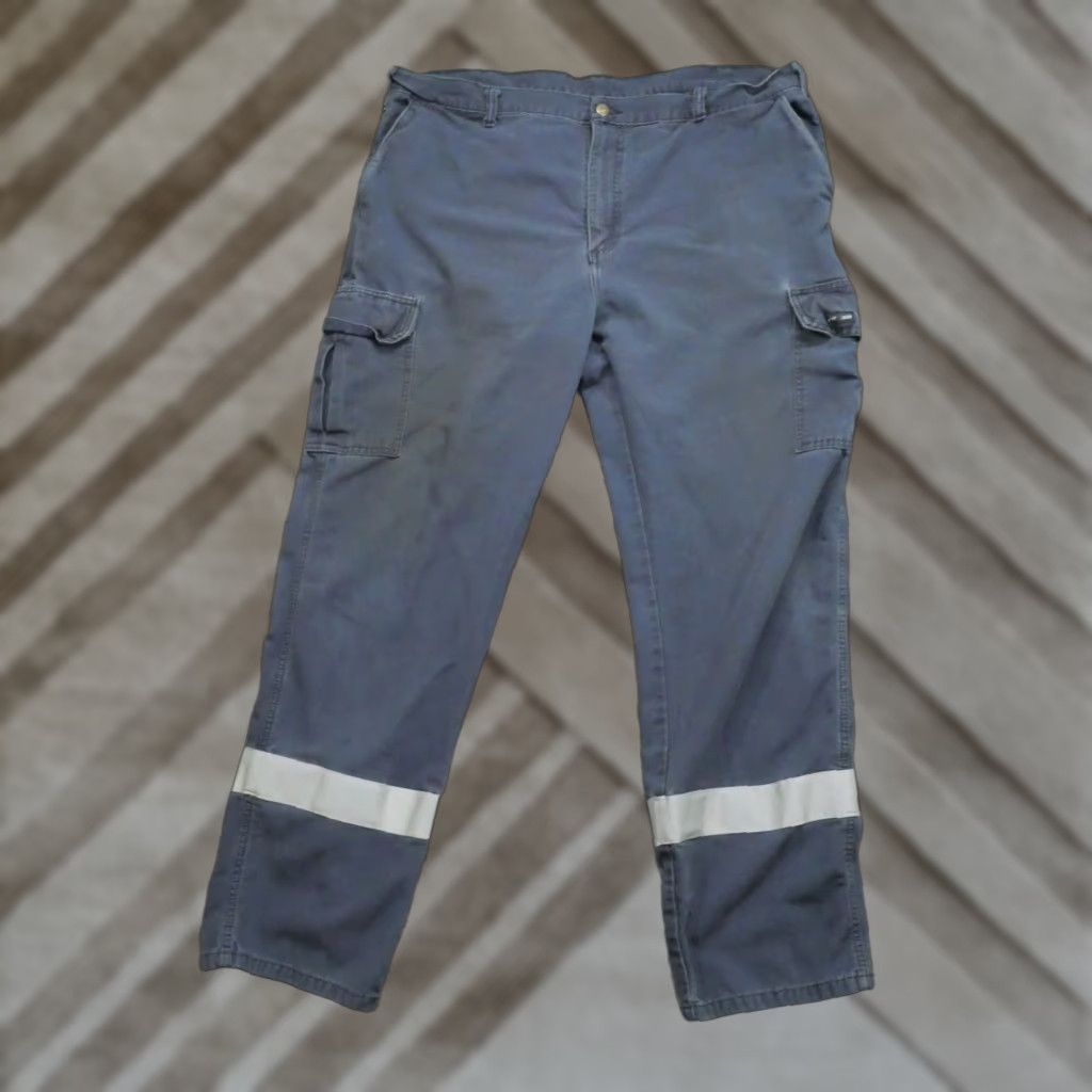 Vintage Tyndale Pants Mens 42x34 Cargo Blue Flame-Resistant Reflective Workwear Casual Pants Size US 42 / EU 58 - 1 Thumbnail