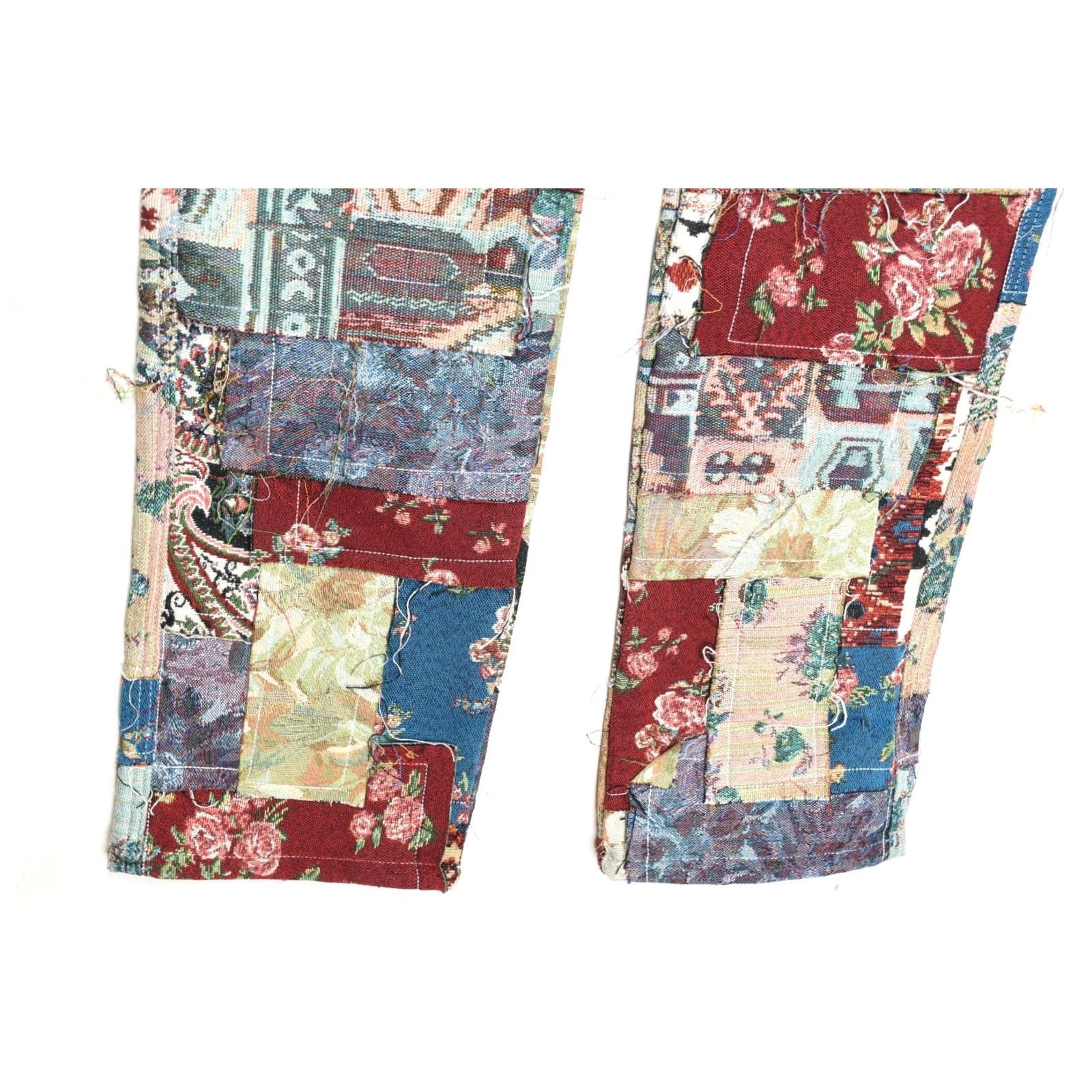 MNML MNML Paneled Blanket Pants Red Blue Heavyweight Slim Fit Pants Mens 28x33 Multicolor Geometric Pattern 90s Size US 28 / EU 44 - 4 Thumbnail