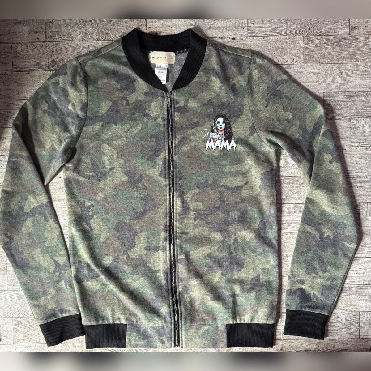 Other Spooky Mama, Coffee & Halloween, Camo Bomber Style Jacket Size S / US 4 / IT 40 - 6 Thumbnail
