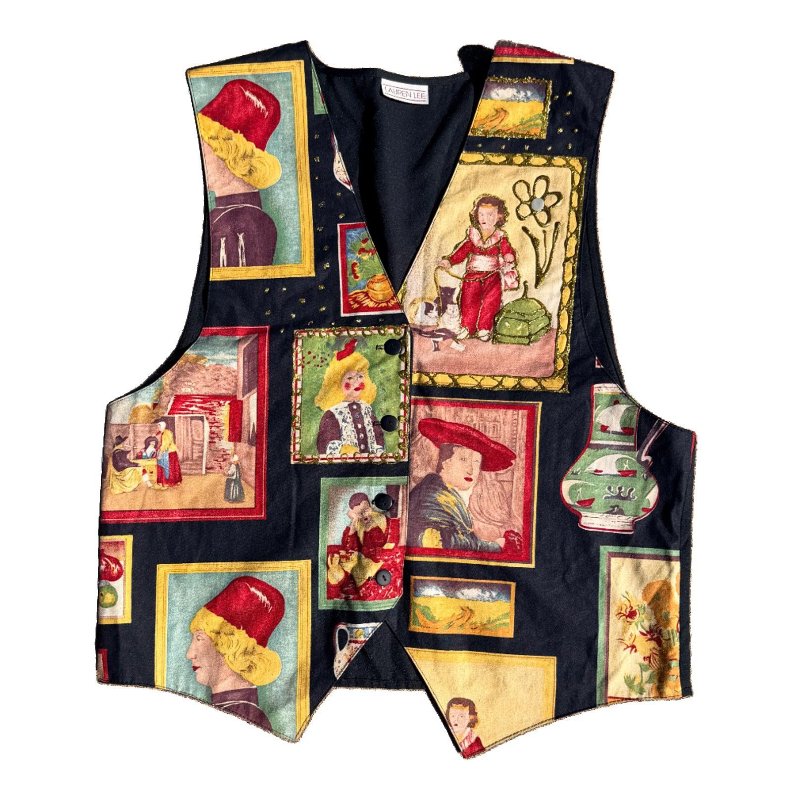 Other Lauren Lee Gallery Print Vest 90s Size ONE SIZE - 1 Thumbnail