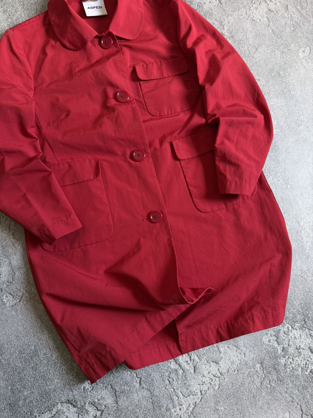 Aspesi × Designer Aspesi M button up red jacket light coat Size M / US 6-8 / IT 42-44 - 3 Thumbnail