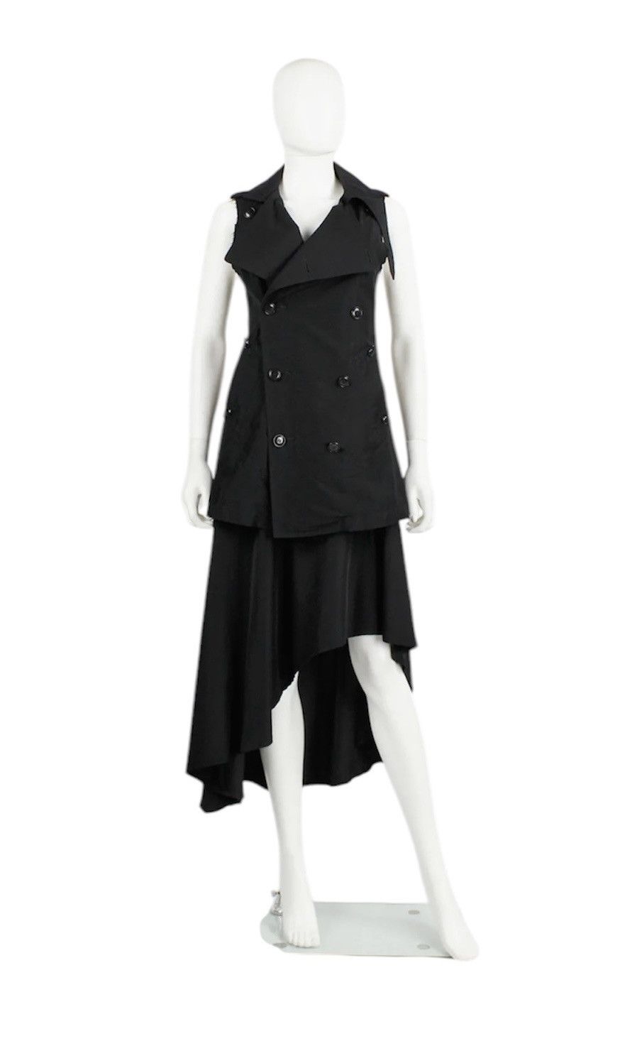 Y's × Yohji Yamamoto Y’s Yohji Yamamoto black double breasted vest with open back Size L / US 10 / IT 46 - 2 Thumbnail