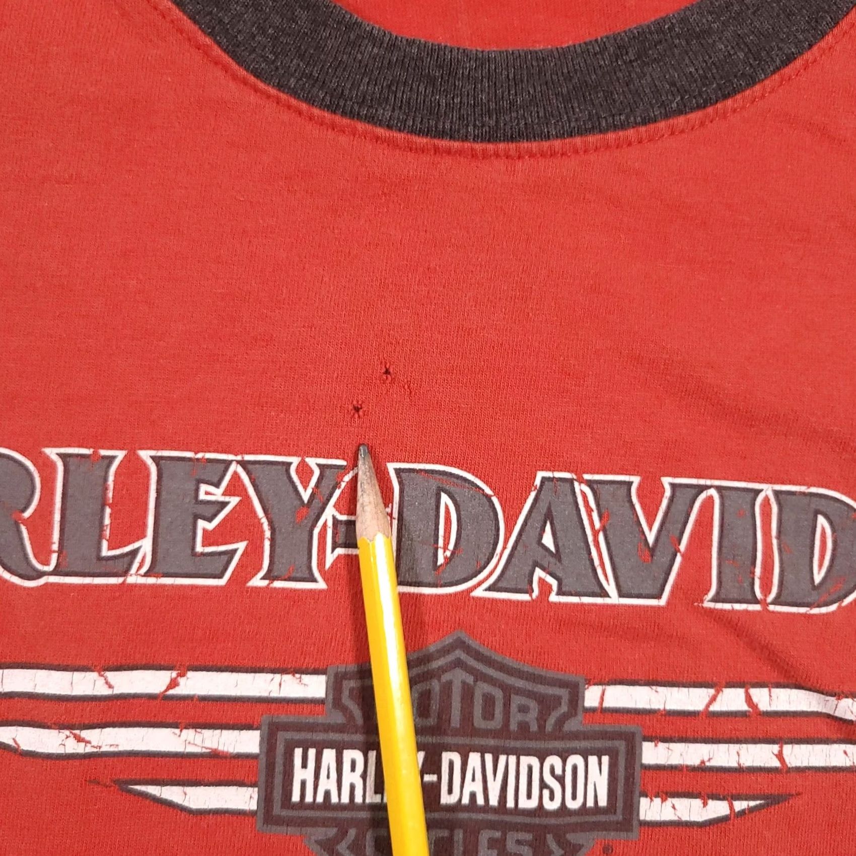 Harley Davidson VINTAGE Harley-Davidson Ringer Shirt Mens XL Red Gettysburg PA 2007 USA T-Shirt Crew Neck N/A Size US XL / EU 56 / 4 - 5 Thumbnail