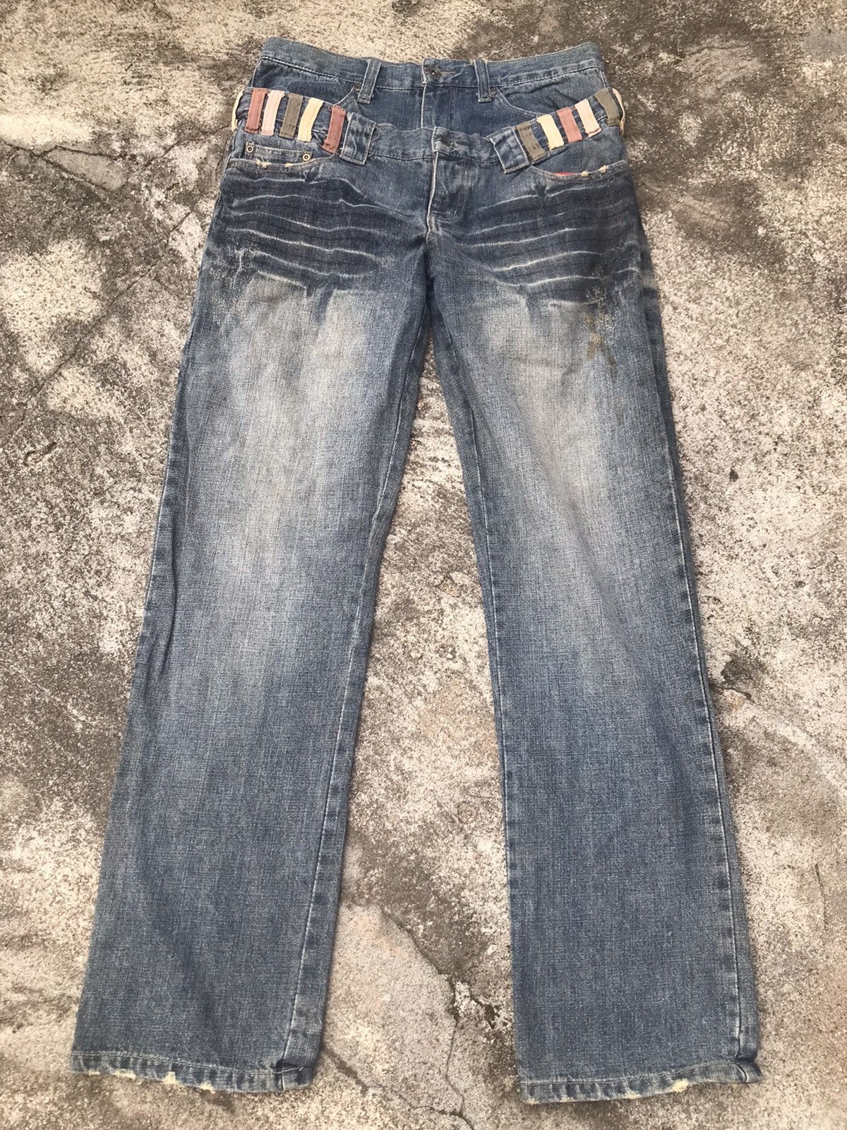 If Six Was Nine × Japanese Brand Browny Double Waisted Blue Washed Size US 33 - 1 Thumbnail