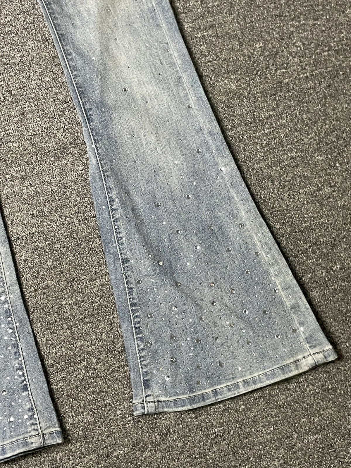 Japanese Brand GRL Beaded Denim Flare Pants (61) Size 24" / US 00 / IT 34 - 3 Thumbnail