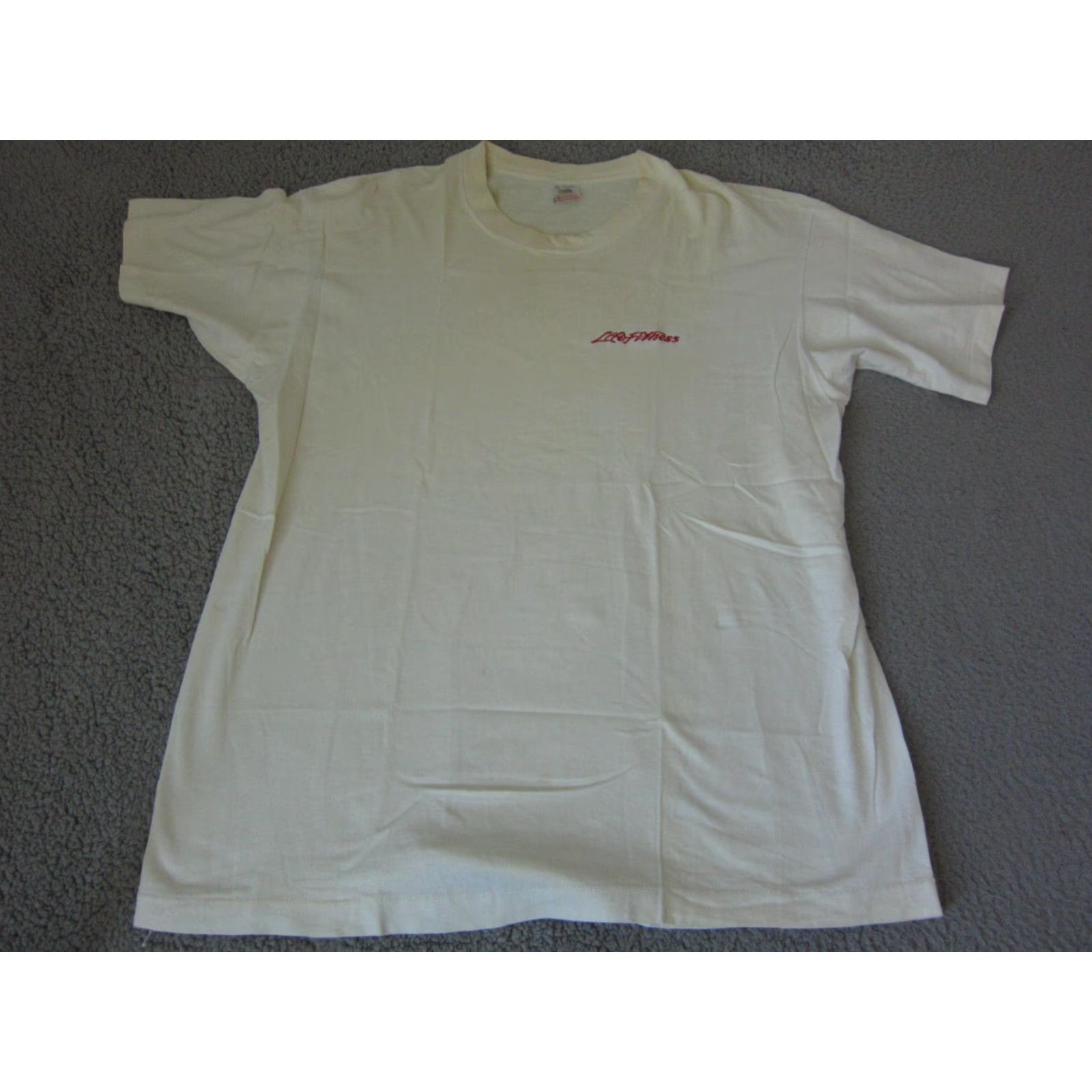 Fruit Of The Loom VINTAGE Fruit of the Loom Shirt Mens XL White Life Fitness Made USA T-Shirt 80s 90s Classic School Crew Neck Short Sleeve Jersey Solid Size US XL / EU 56 / 4 - 4 Thumbnail