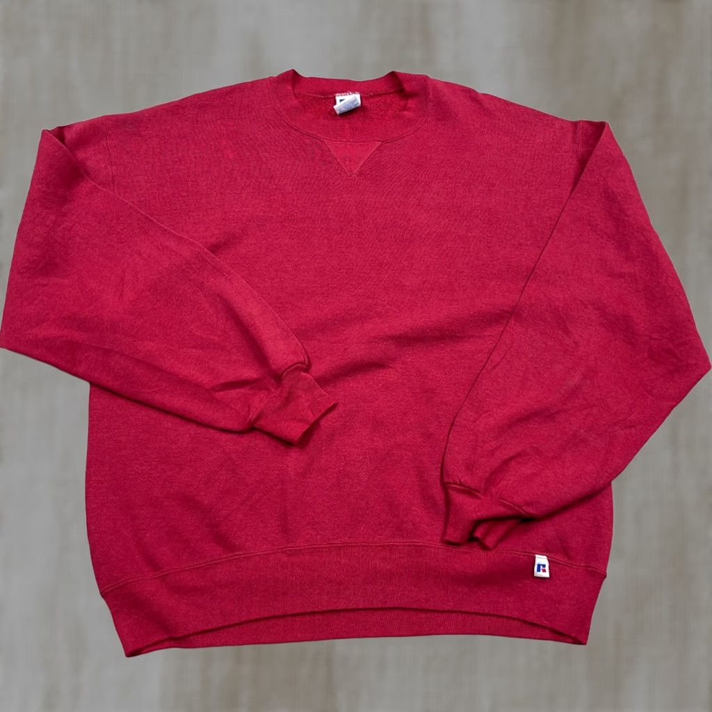 Russell Athletic Vintage Russell Sweatshirt Men Large Red Crewneck Sweater Blank 90s Made USA A99 Size US L / EU 52-54 / 3 - 1 Thumbnail