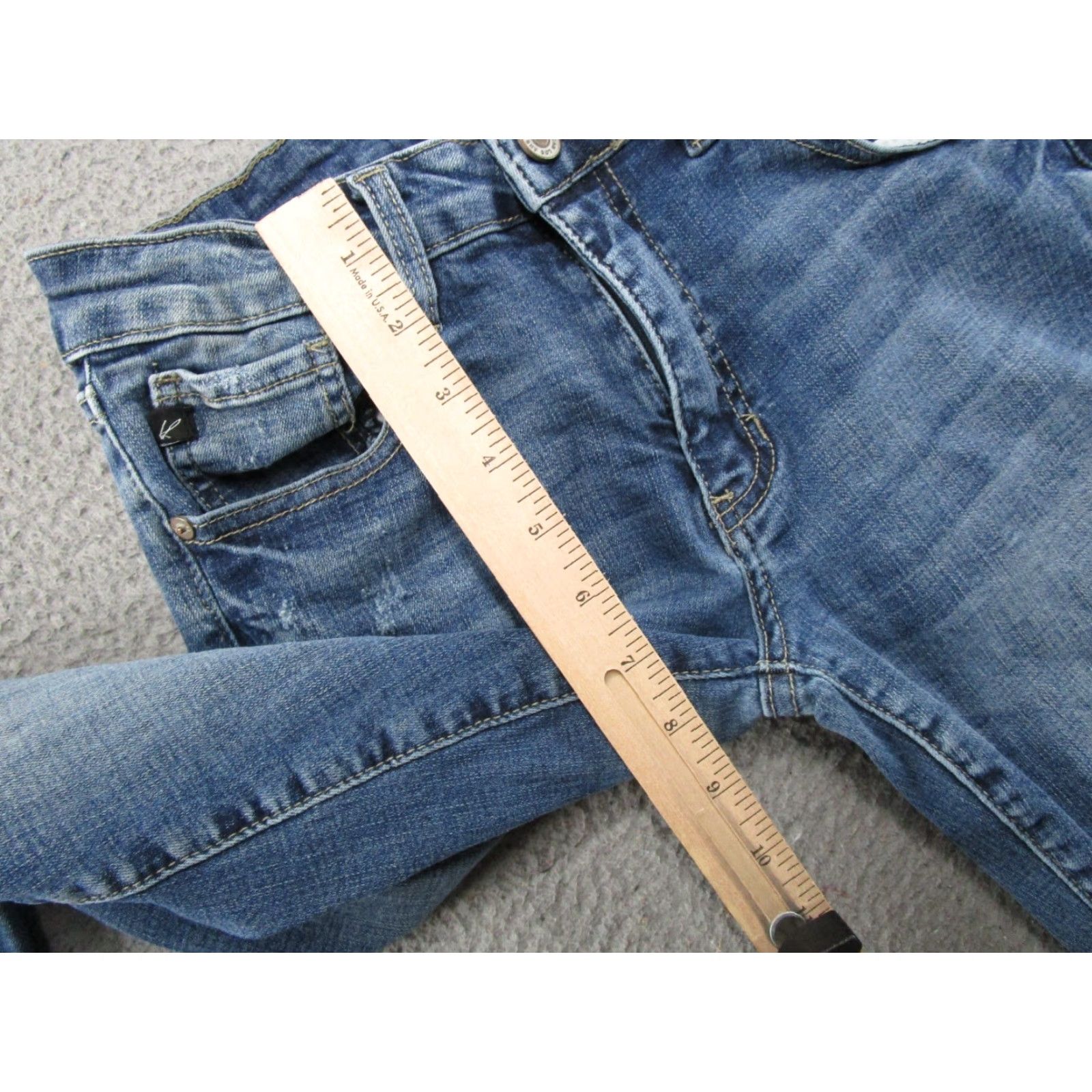 Vintage Kancan Women's Blue Stretch Denim Distressed Skinny Ankle Jeans Size 28 Size 28" / US 6 / IT 42 - 7 Thumbnail