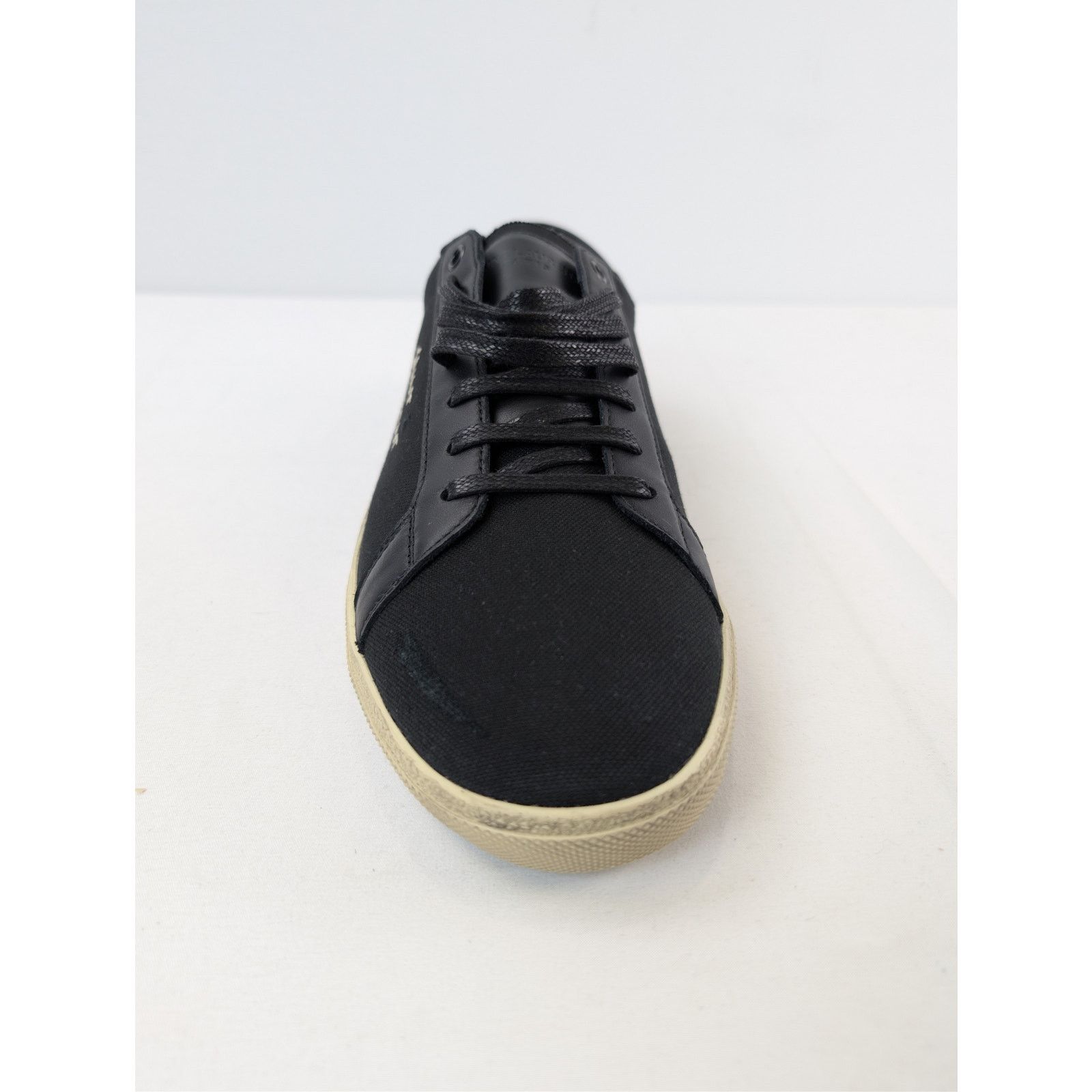 Saint Laurent Paris o1rshd1 SL06 Signa Low Top Sneakers in Black Size US 12 / EU 45 - 14 Thumbnail