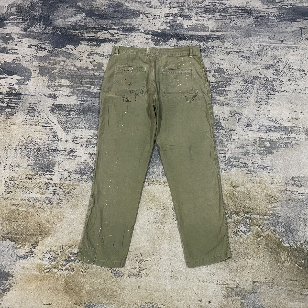 Japanese Brand Vtg Splash Spellout Patchwork Army Fatigue Baker Pants Size 30" / US 8 / IT 44 - 5 Thumbnail