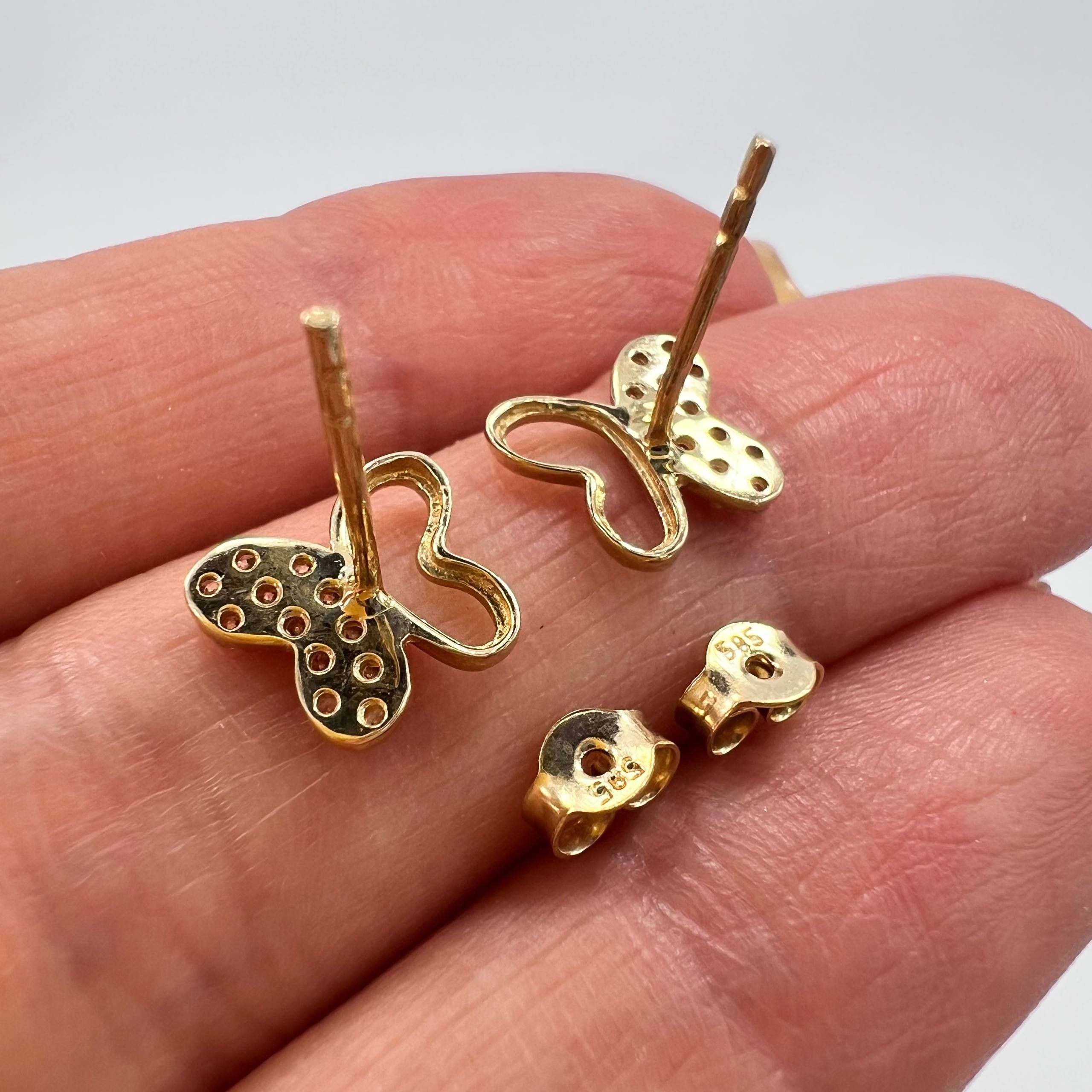 Other 14K Solid Gold Butterfly Necklace Earrings Set Italy 2.9g Size ONE SIZE - 7 Thumbnail