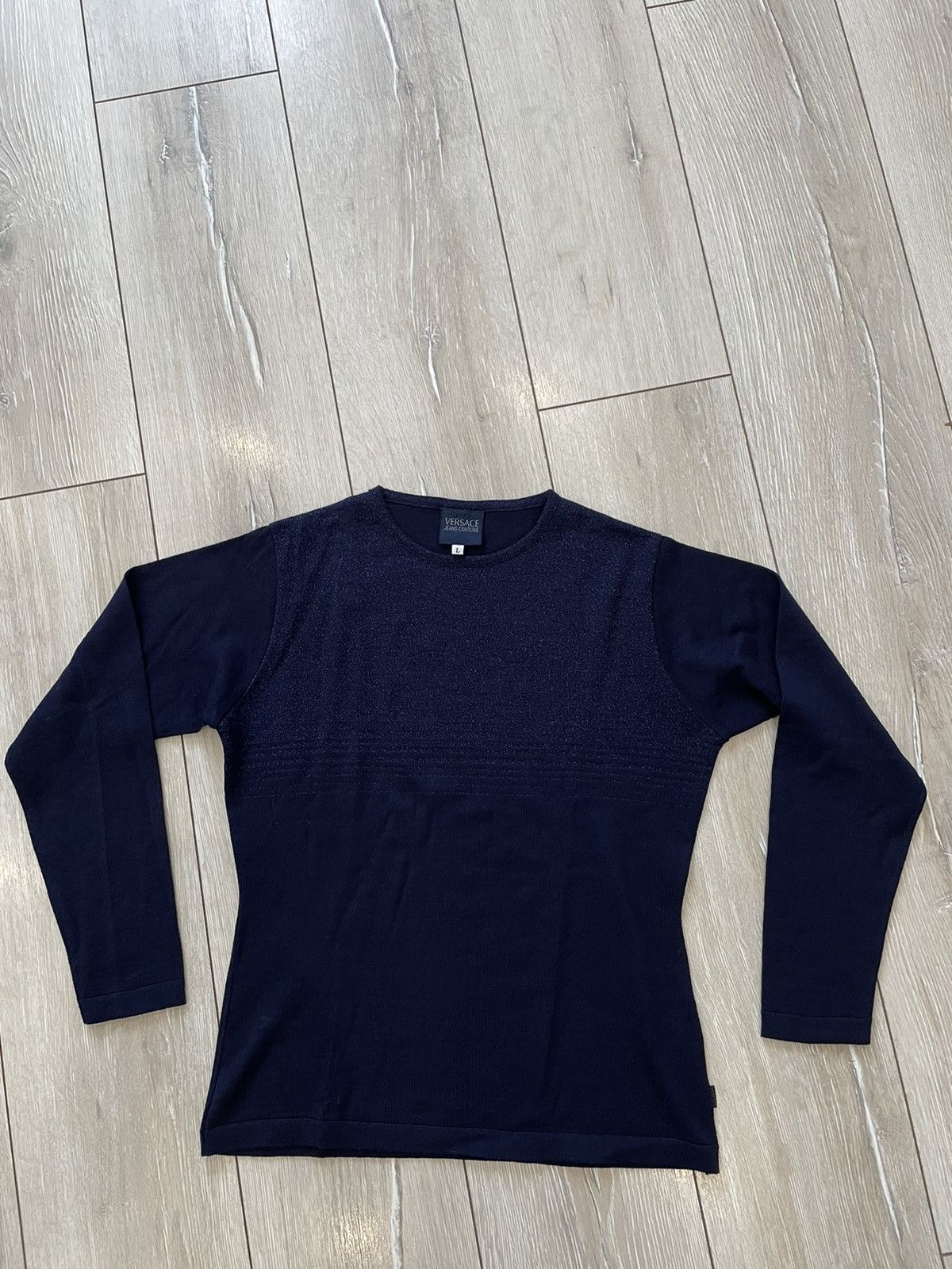 Versace × Versace Jeans Couture × Vintage Versace Jeans Couture vintage sweater Lana Merino Wool Size L / US 10 / IT 46 - 1 Thumbnail