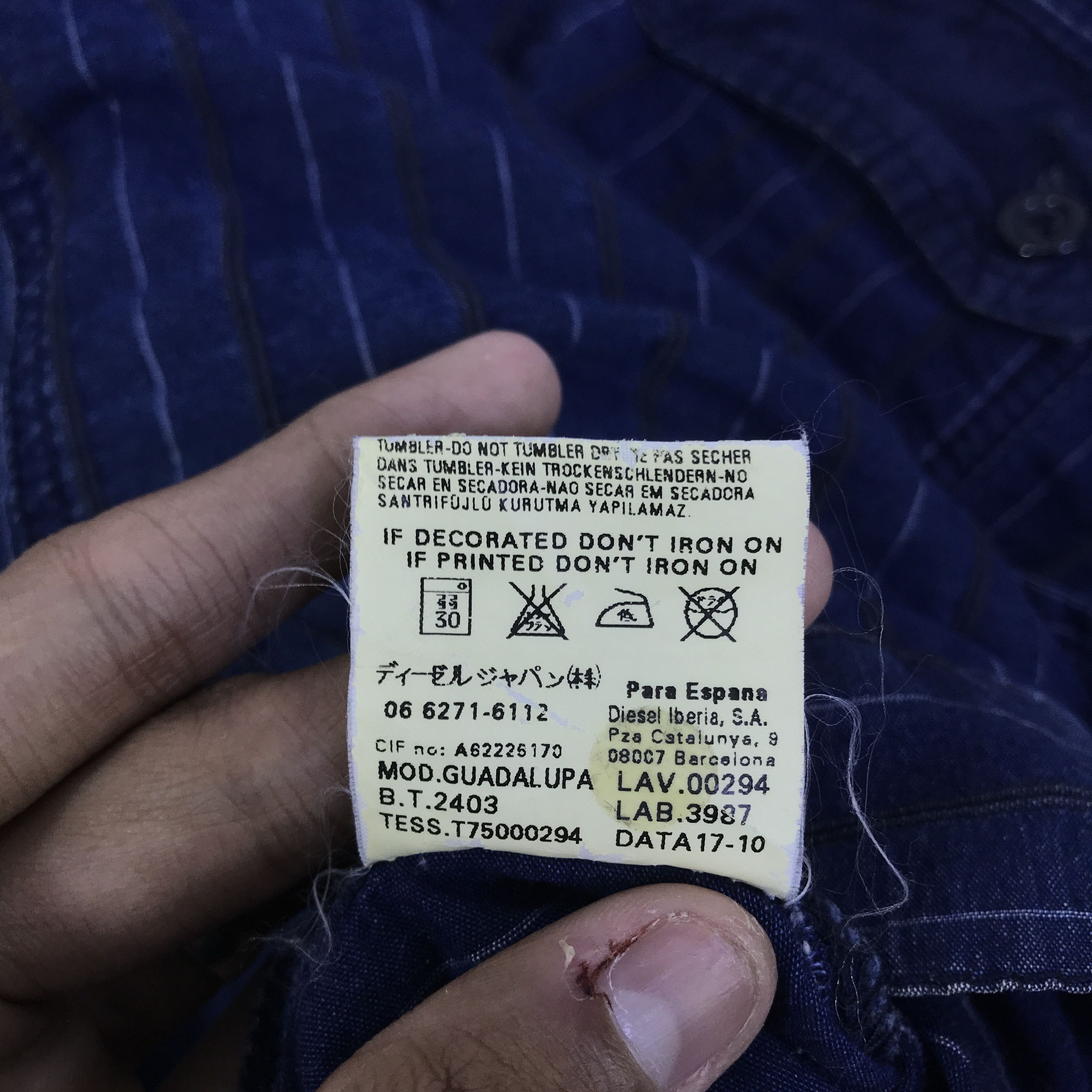 Diesel Vintage Diesel Button Ups indigo Jacket K125B8 Size US L / EU 52-54 / 3 - 15 Thumbnail