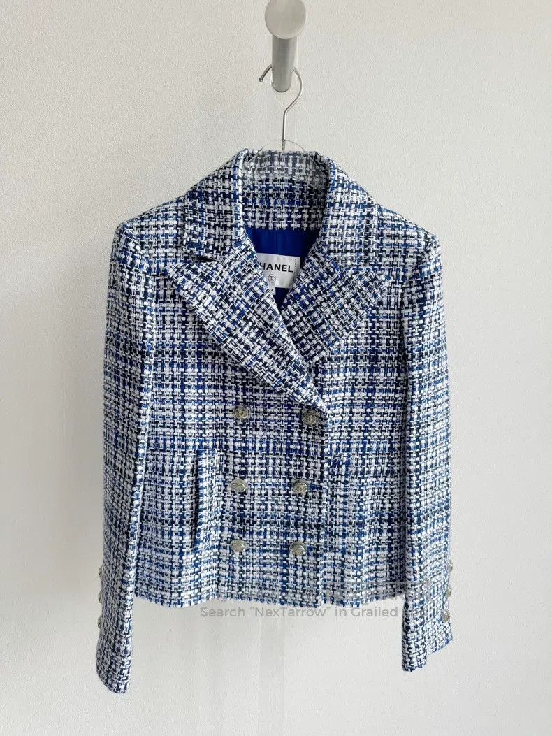 Chanel Chanel 20p blue and white double-breasted jacket Size XXS / US 00 / IT 34 - 1 Thumbnail