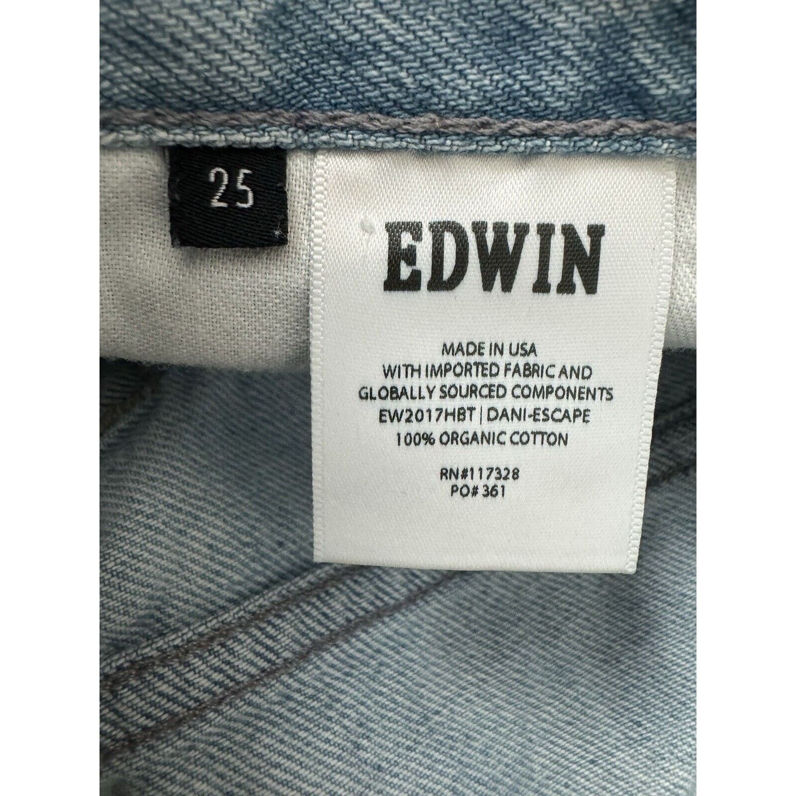 Edwin EDWIN DANI Escape Straight Blue Jeans Women’s 25 Stretch NEW Size 26" / US 2 / IT 38 - 4 Thumbnail