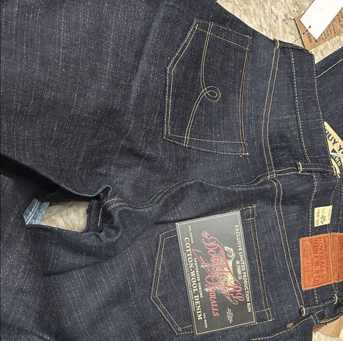 RRL Ralph Lauren RIGID LIMITED EDITION 12oz SELVEDGE WOOL COTTON DENIM 29x30 Size US 29 - 4 Thumbnail