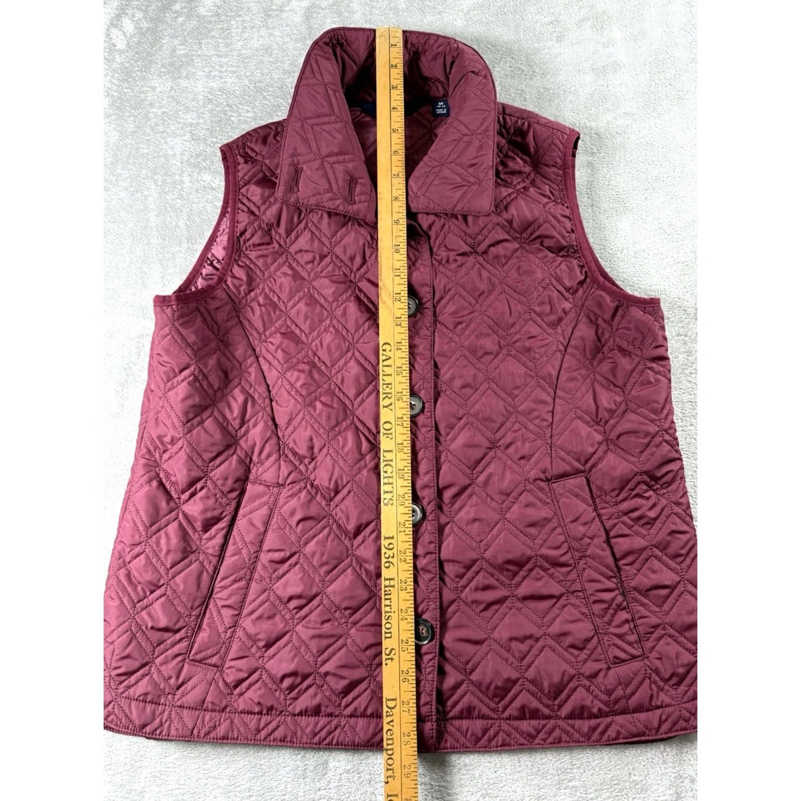 Lands' End Lands End Women’s M Burgandy Quilted Vest Workwear Mom Grandma Core Basic Red Lightweight Pockets Size M / US 6-8 / IT 42-44 - 5 Thumbnail