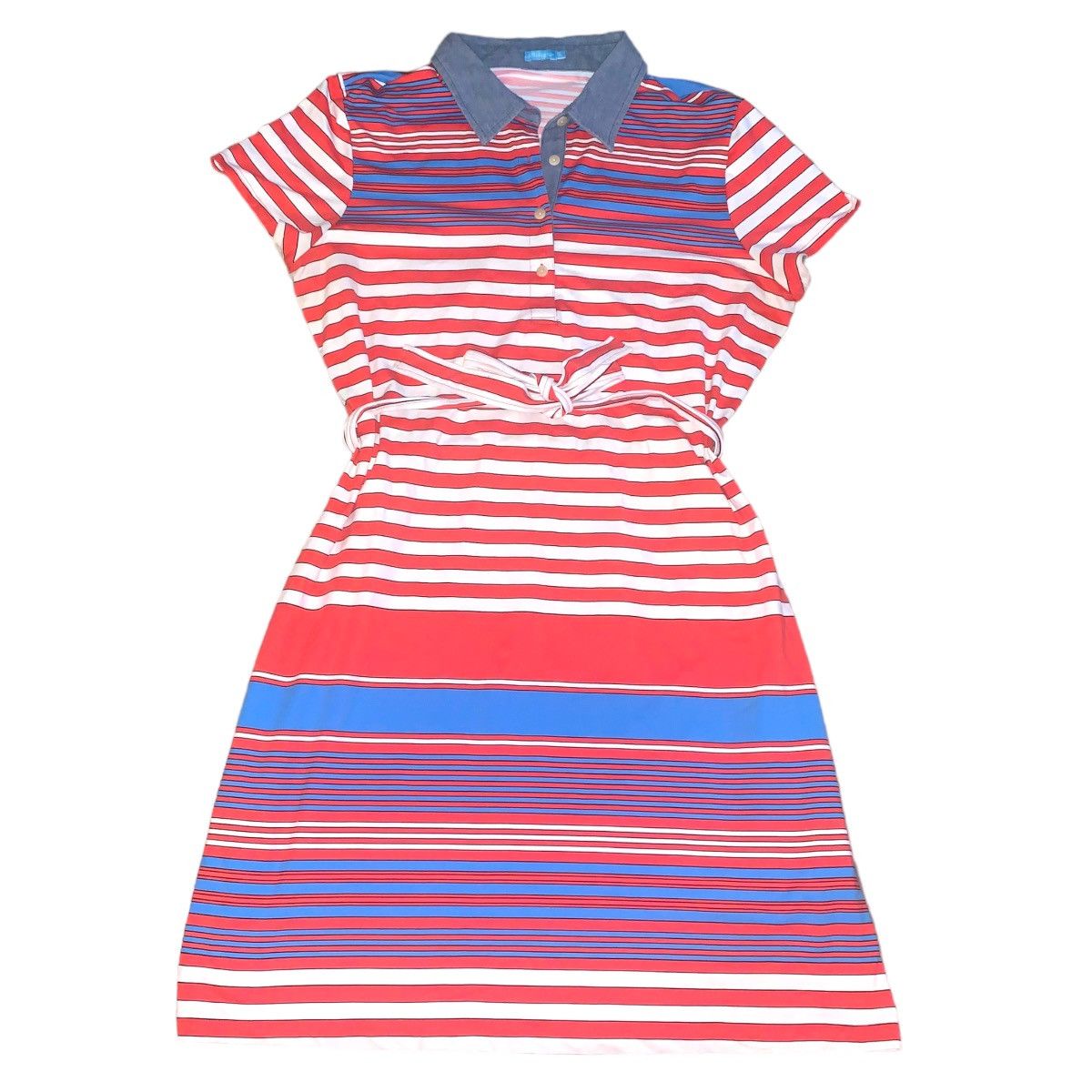 J.McLaughlin J. MCLAUGHLIN Striped Denim Collar Catalina Dress Size XXL / US 16-18 / IT 52-54 - 1 Thumbnail