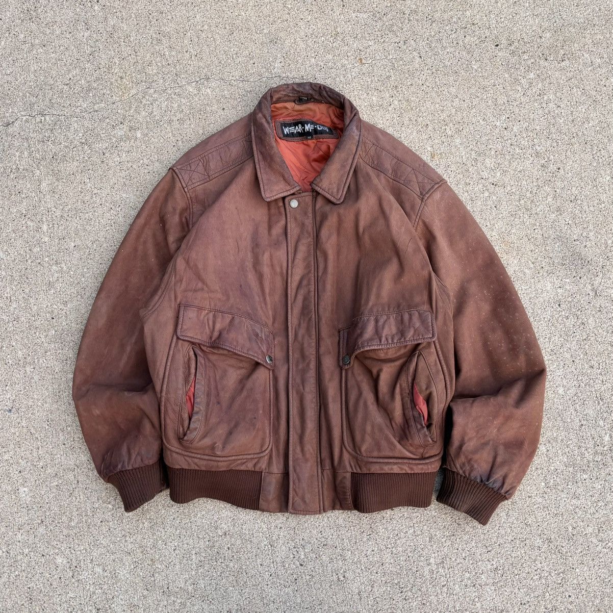 Brown Leather Trucker Bomber Jacket Vintage Suede Jacket main image 0