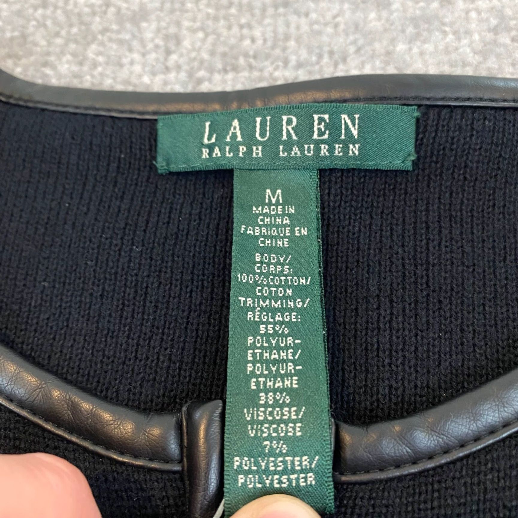 Ralph Lauren Lauren Ralph Lauren Top Women Medium Black Viscose Blend Full Zip Sweater Jacket Size M / US 6-8 / IT 42-44 - 2 Thumbnail