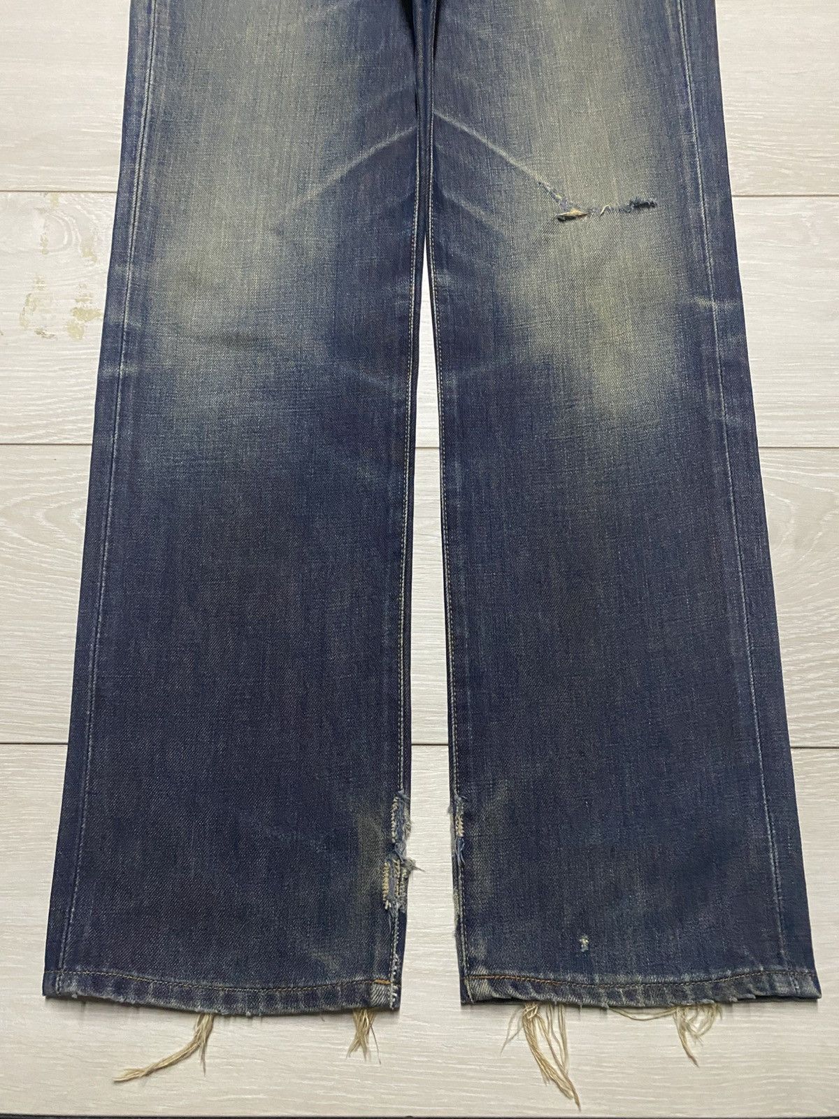 Junya Watanabe Vintage Edwin 503 Mud Wash Distressed Loose Jeans Size US 29 - 5 Thumbnail