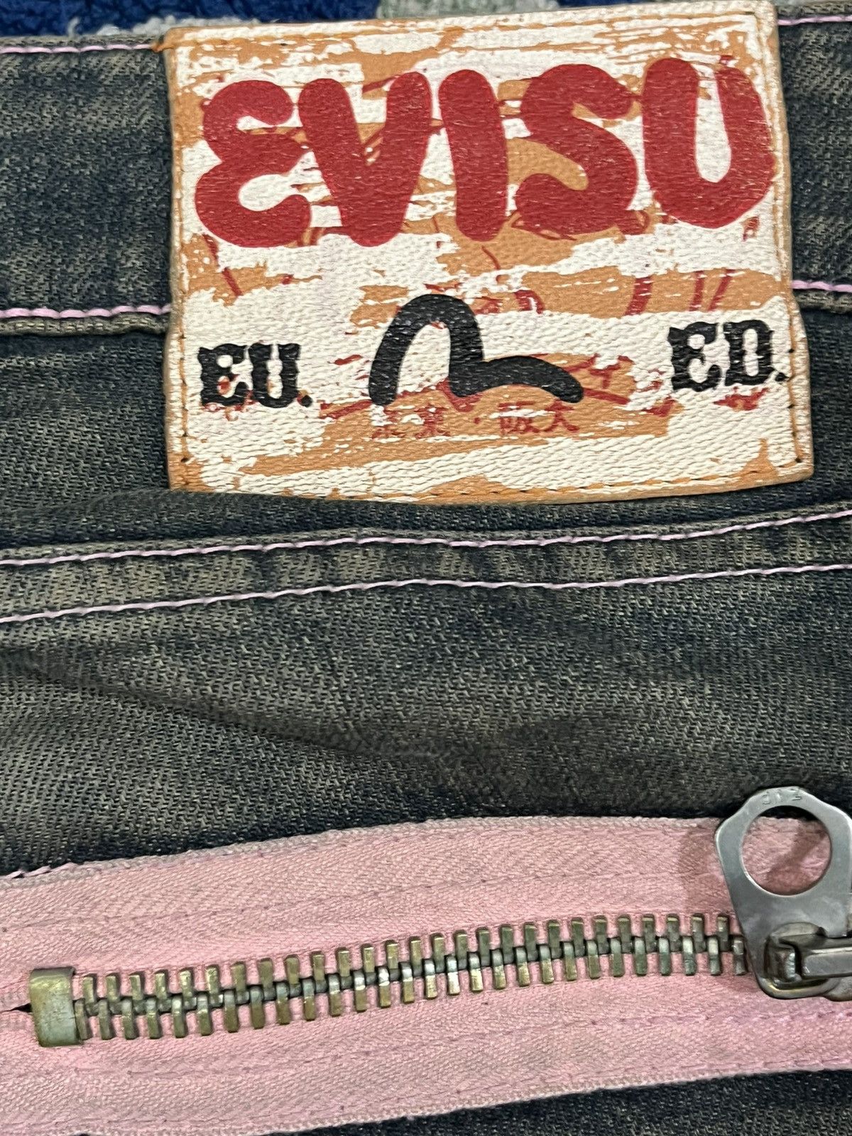 Evisu × Vintage Vintage Evisu EU.ED Distressed Mudwash Denim Size US 31 - 14 Thumbnail