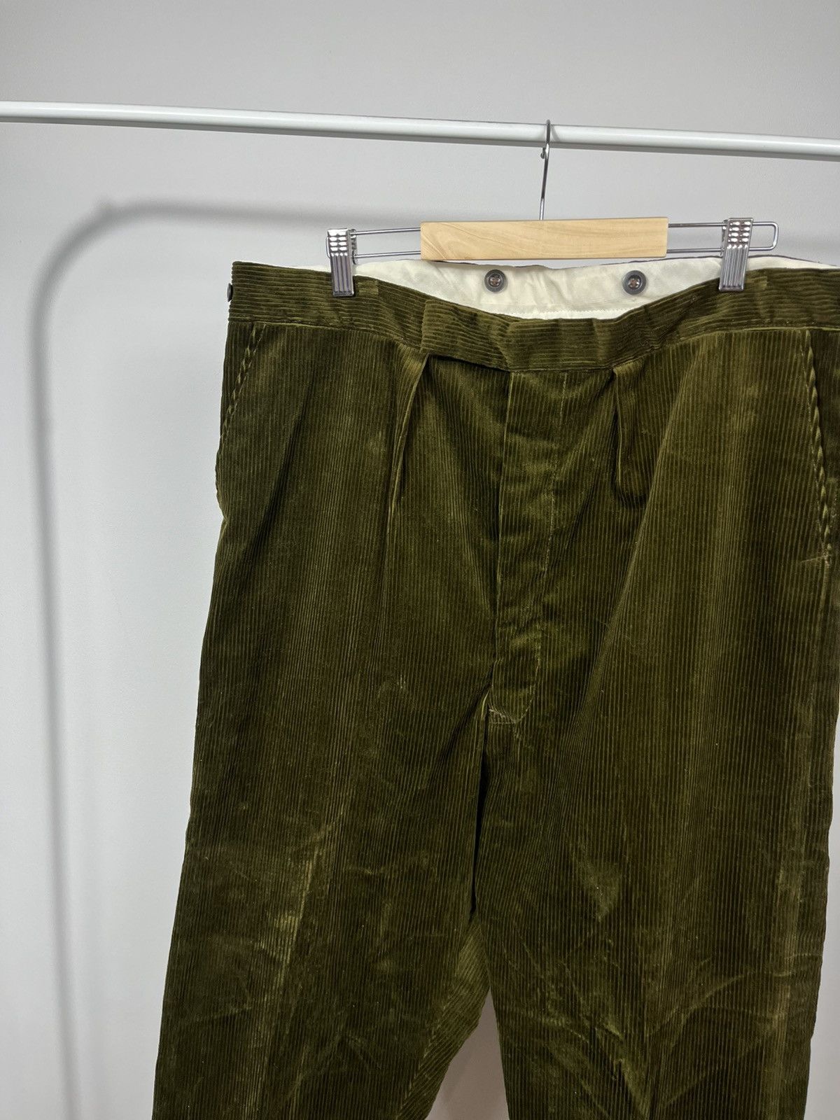 Other Vintage Corduroy Pants Olive Green Low Rise Mens Casual Size US 38 / EU 54 - 3 Thumbnail
