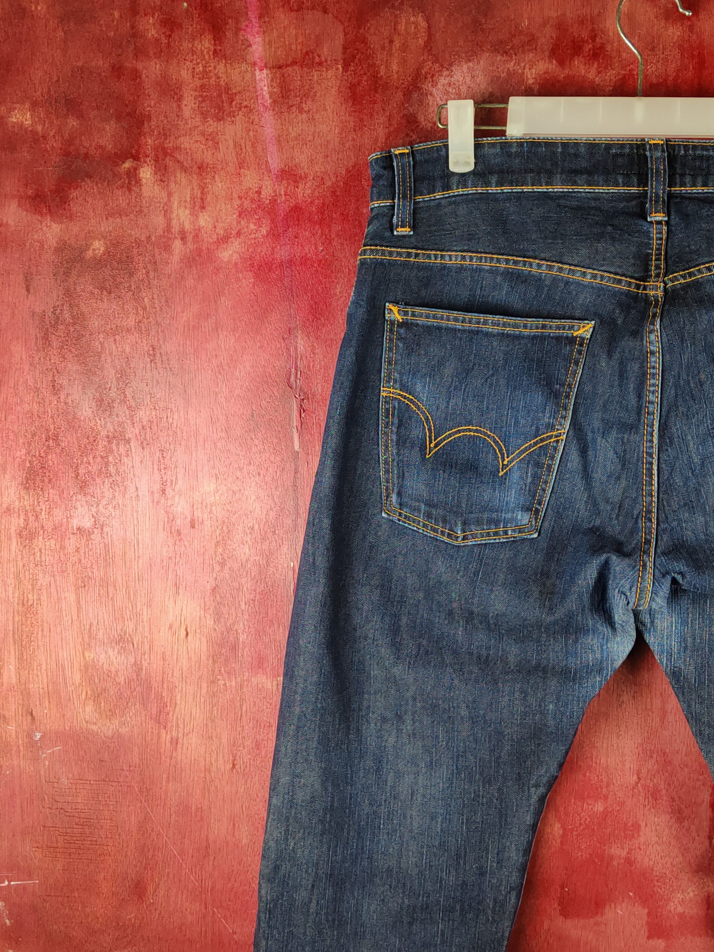 Edwin Edwin Dark Blue Distressed Ripped Jeans #S2336 Size US 34 / EU 50 - 10 Thumbnail