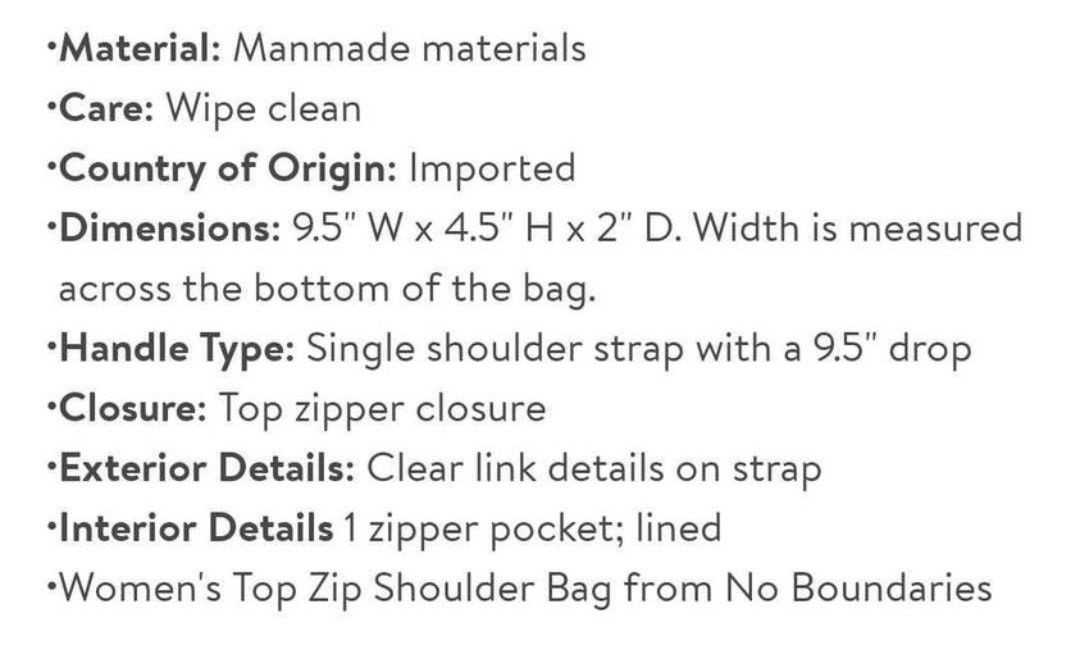 Other No Boundaries Women's Top Zip Shoulder Bag, Cognac Size ONE SIZE - 5 Thumbnail