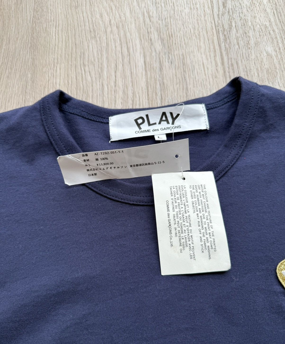 Comme des Garcons Comme des Garcons Play Heart Blue T-Shirt CDG Size US L / EU 52-54 / 3 - 4 Thumbnail