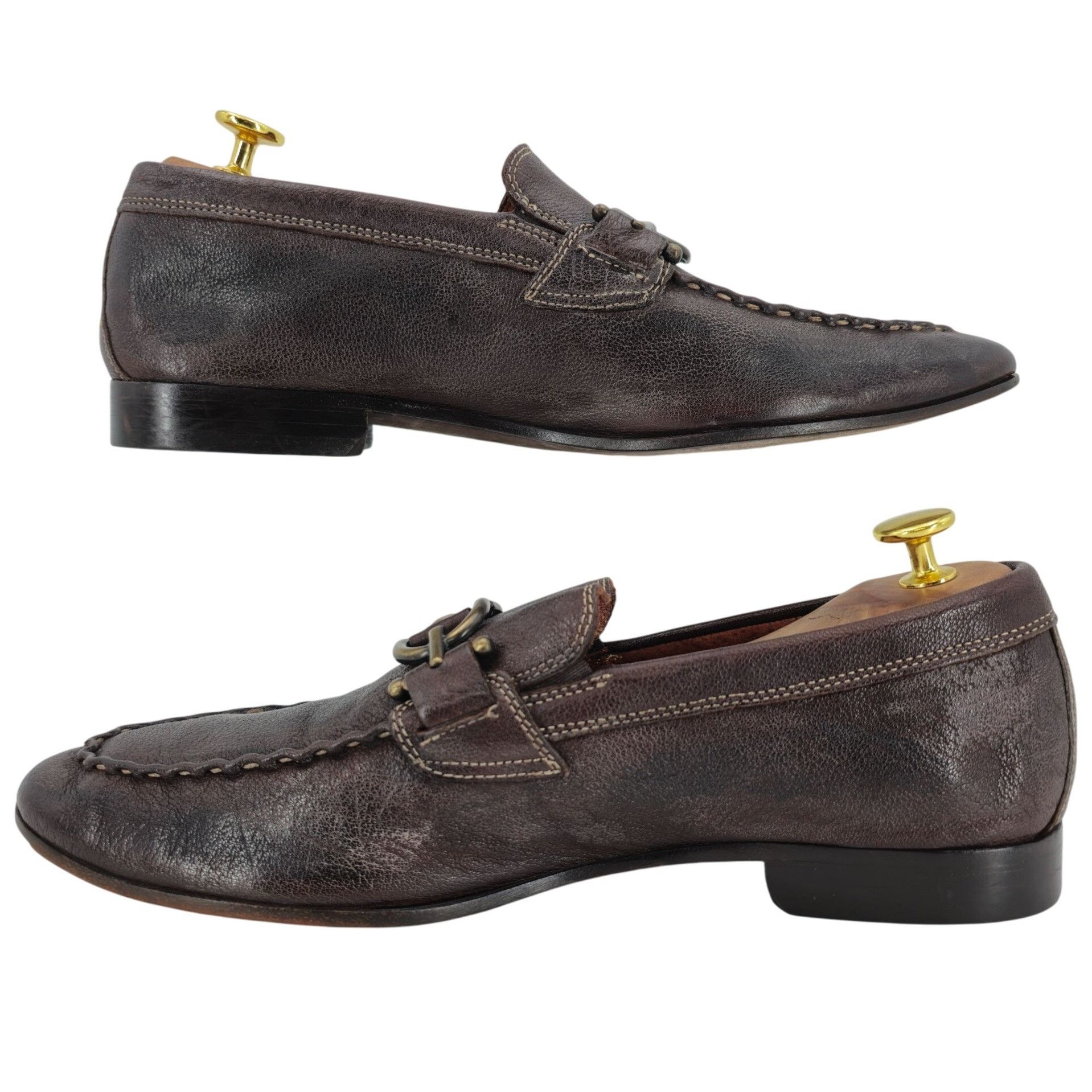 Donald Pliner Donald J. Pliner Signature Bit Loafers Mens 9.5 Brown Pebble Size US 9.5 / EU 42-43 - 9 Thumbnail