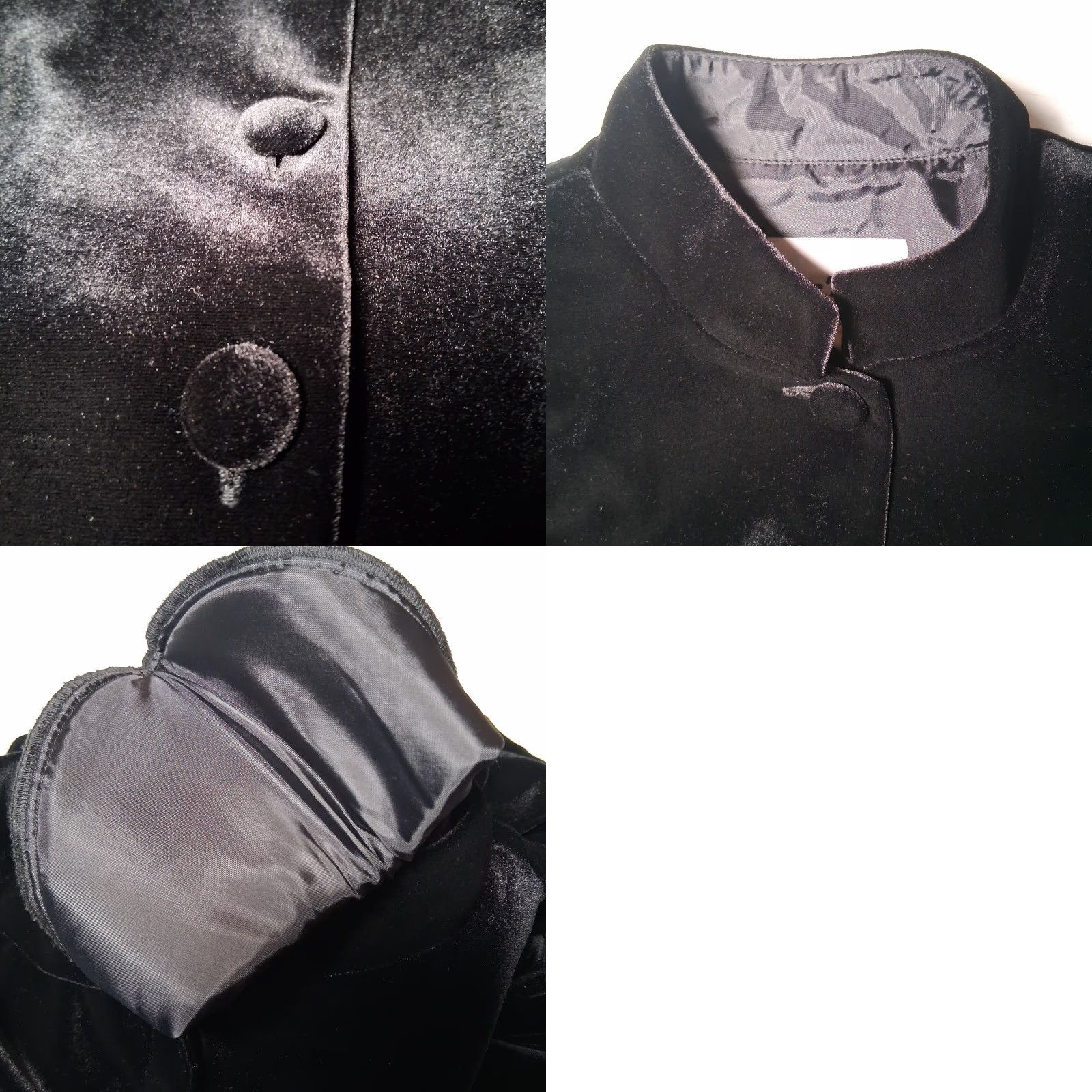 Velour VINTAGE Another Thyme Dress Shirt Womens 1990s Black Velour 10 Short Sleeve Round Neck Button Witchy Whimsy Goth 90s Velour Dress Size L / US 10 / IT 46 - 9 Thumbnail