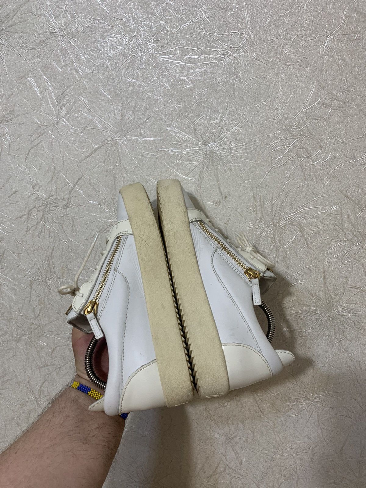 Giuseppe Zanotti Giuseppe Zanotti White Double Zip Low Top Sneakers Size US 8 / EU 41 - 6 Thumbnail