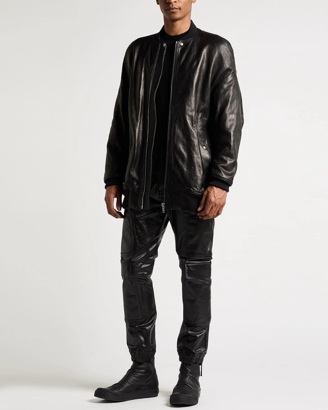 Rick Owens Rick Owens Jumbo Peter Lambskin Leather Flight Jacket 48/M Size US M / EU 48-50 / 2 - 3 Thumbnail