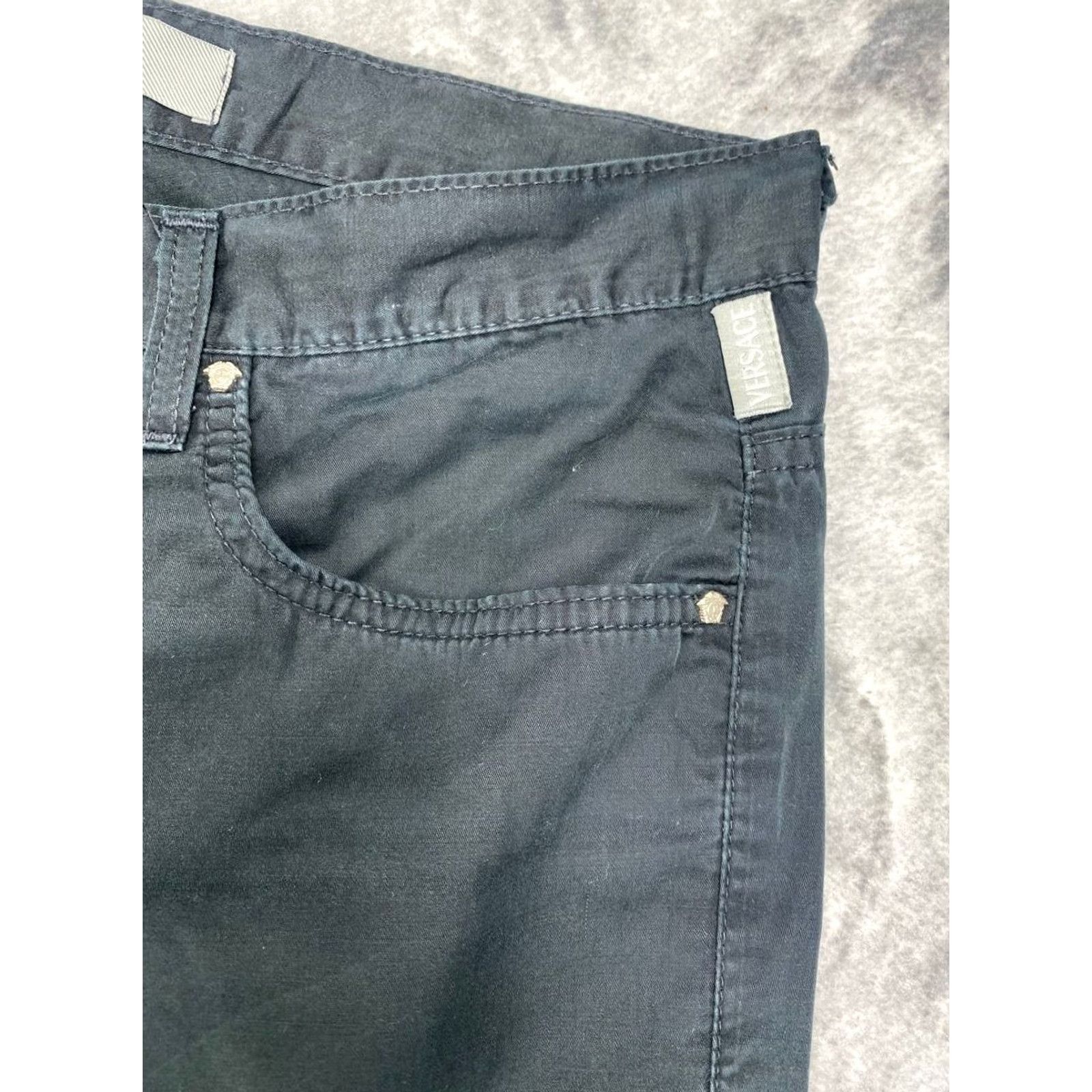 Versace VINTAGE Versace Jeans Couture Pants Men 33 Black Dress Pants Straight Leg 5-Pocket Logo Brand Unbranded Vintage Yes Size 33 Black Mens Size US 33 - 4 Thumbnail