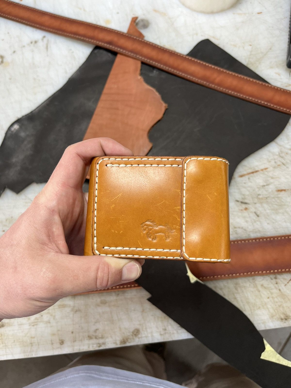 Other Handmade Leather Wallet Card Holder Brown Slim Bifold Craft Size ONE SIZE - 1 Thumbnail
